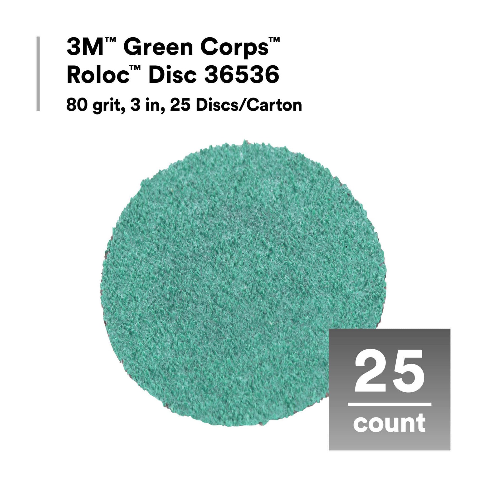 3M 01406 - Green Corps Roloc Discs (25/Box)