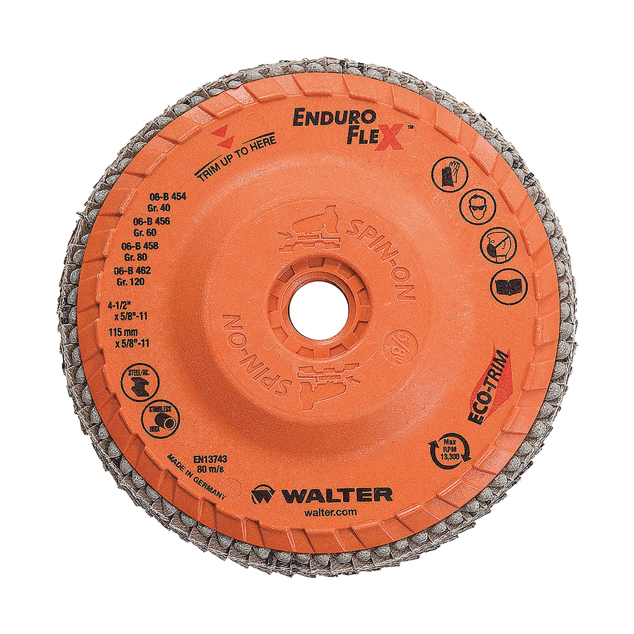 WALTER 06B454 ENDURO-FLEX™ Enduro-Flex Type 29 - Zirconia Flap Discs (10-Pack)