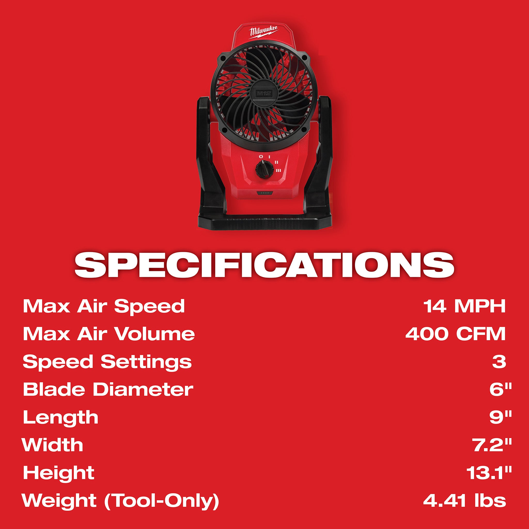 Milwaukee 0820-20 - M12 Mounting Fan (Tool Only)