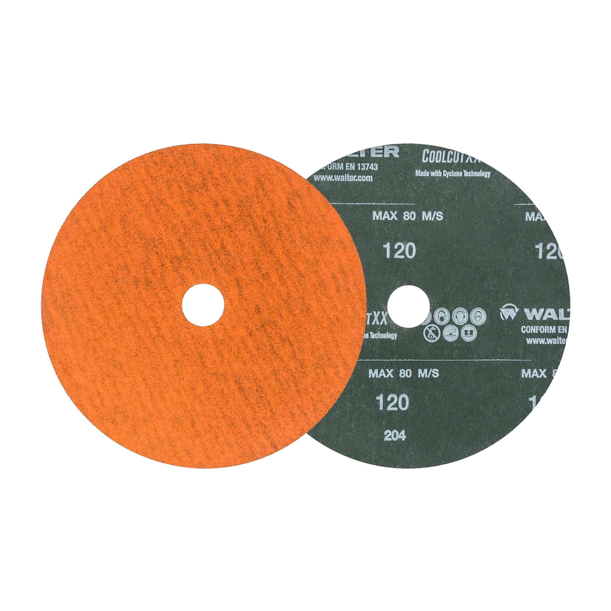 WALTER 15X712 Coolcut XX - 7" Ceramic Sanding Discs, 120-Grit (25-Pack)