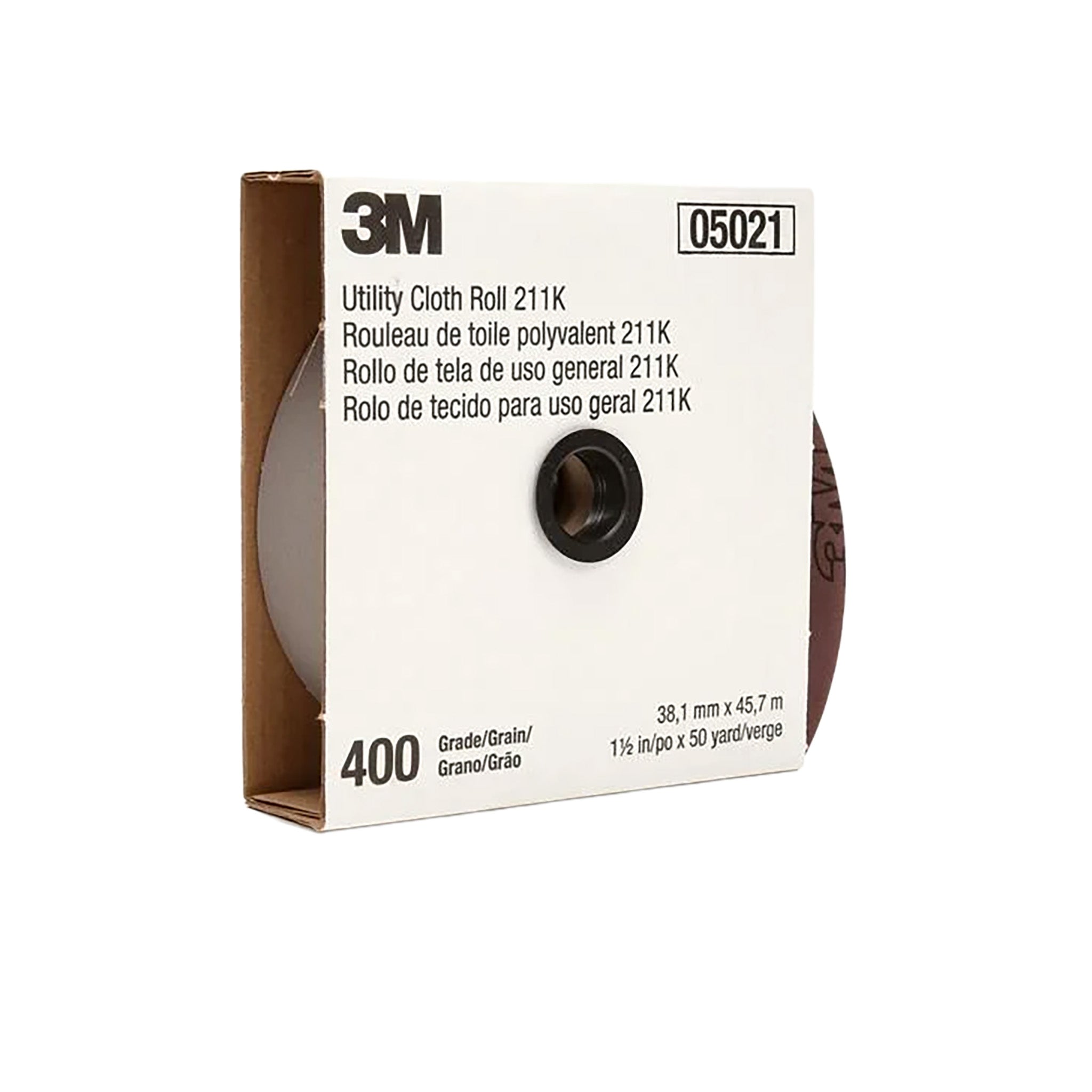 3M 211K - Utility Cloth Roll, 1" x 50yd, 400-Grit
