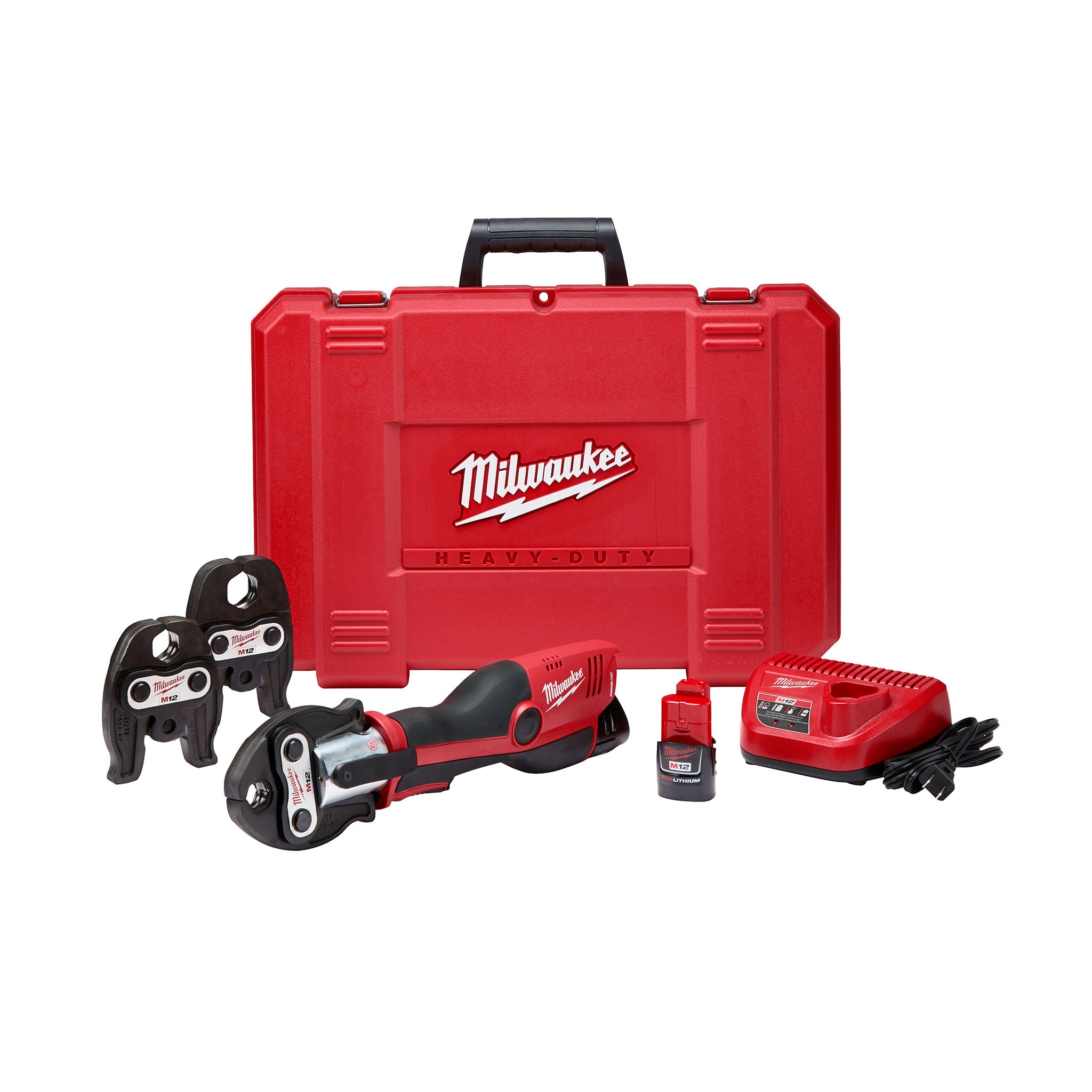 Milwaukee 2473-22 - M12 12V Li-Ion Force Logic Cordless Press Tool Kit w/ 3 jaws with (2) 1.5 Ah Battery and Hard Case