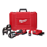 Milwaukee 2473-22 - M12 Kit d'outil de presse sans fil Force Logic 12 V Li-Ion avec 3 mâchoires, 2 batteries de 1,5 Ah et coffret rigide
