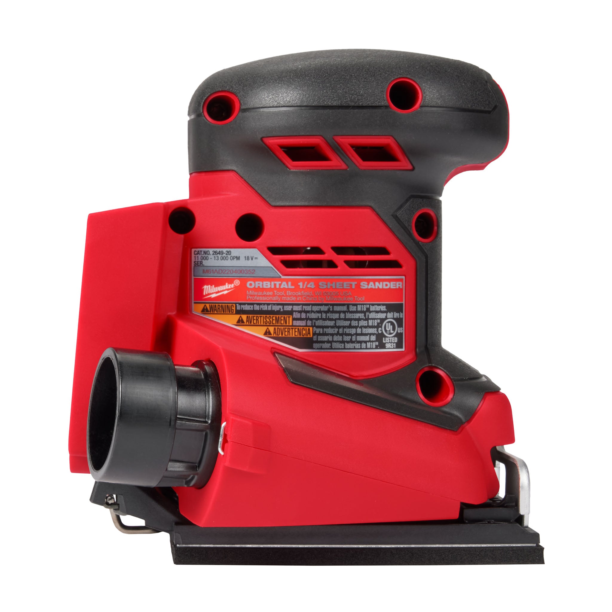 Milwaukee 2649-20 - M18 1/4-Sheet Sander (Tool Only)