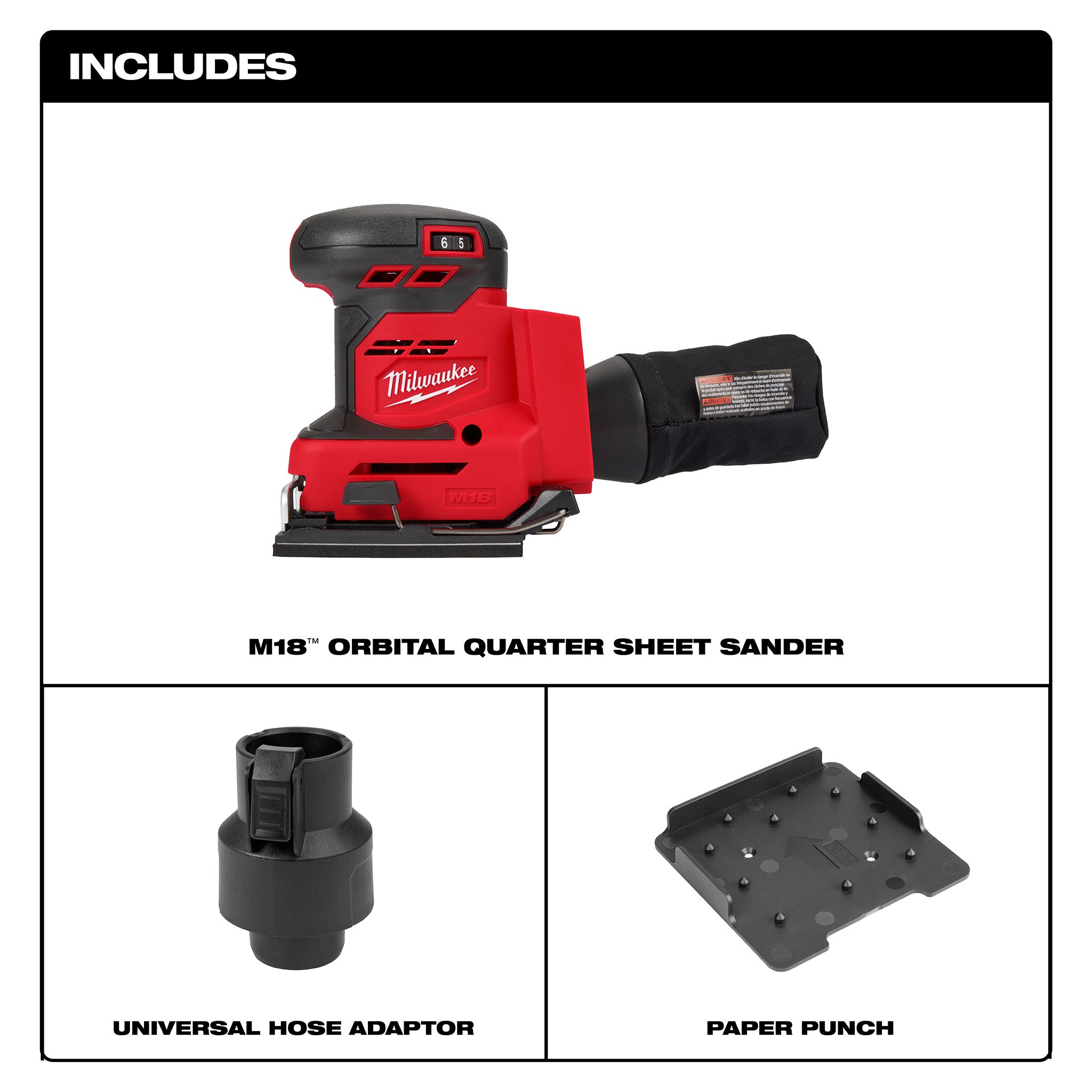Milwaukee 2649-20 - M18 1/4-Sheet Sander (Tool Only)