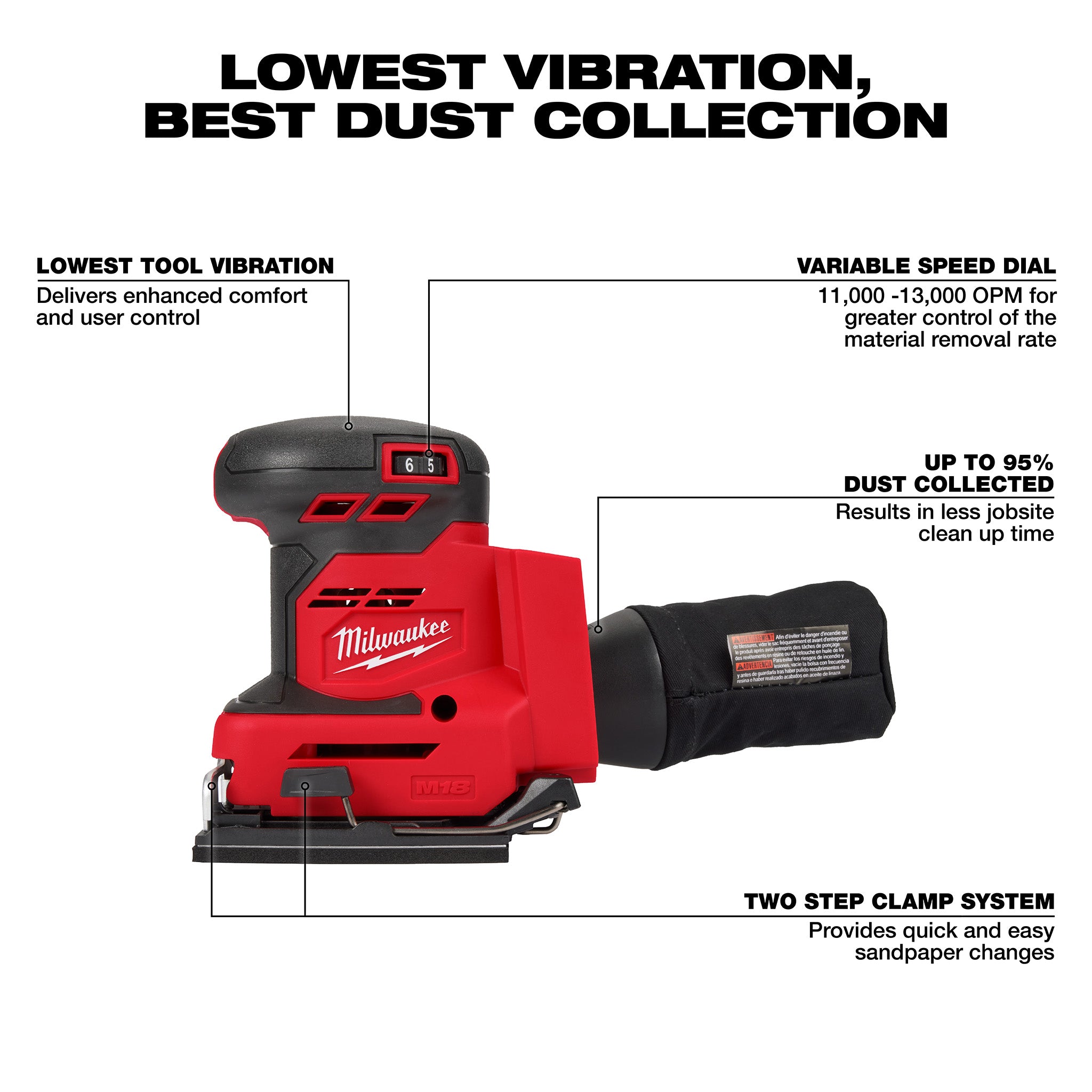 Milwaukee 2649-20 - M18 1/4-Sheet Sander (Tool Only)