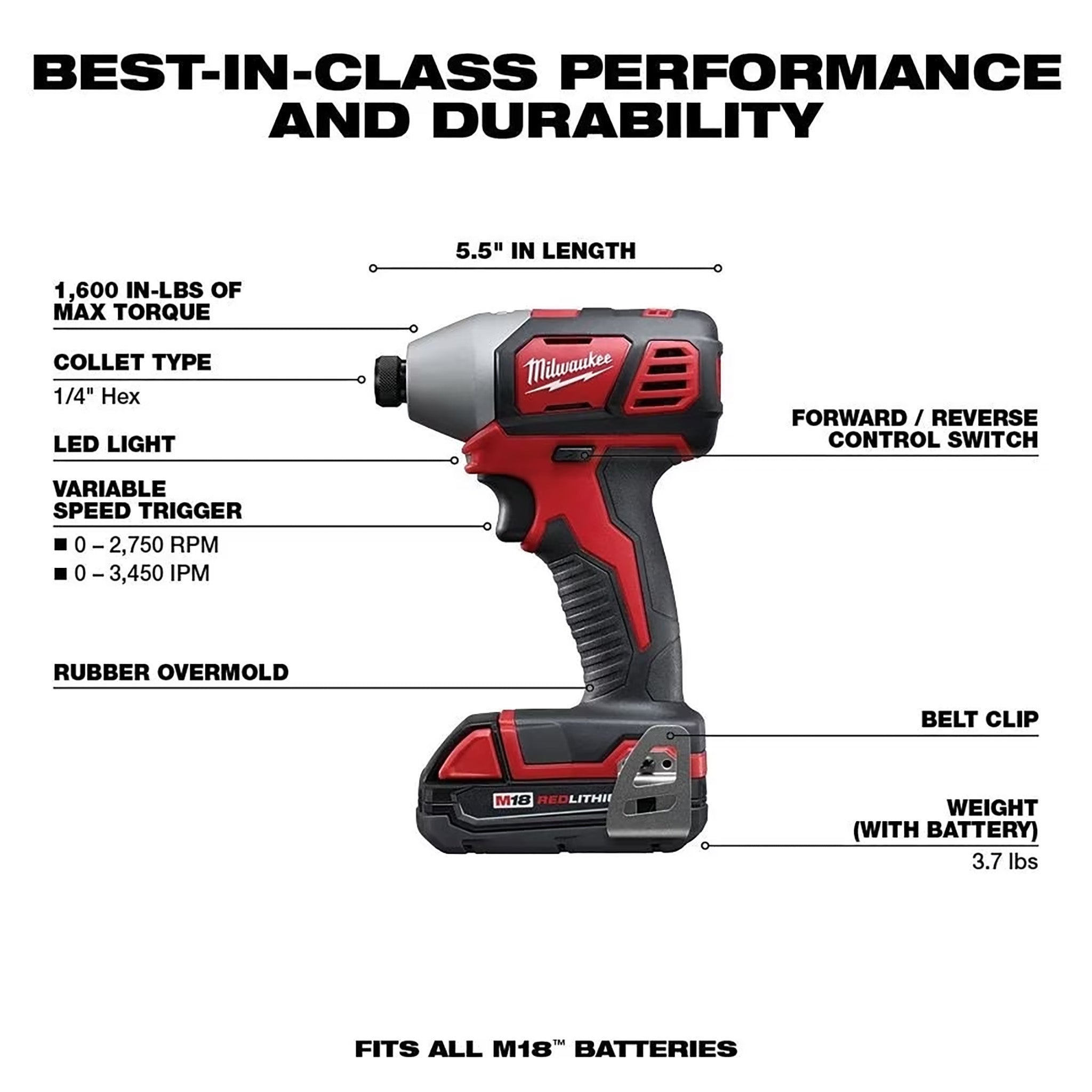 Milwaukee 2697-22 - M18 Perceuse à percussion/visseuse à chocs combinée (kit)