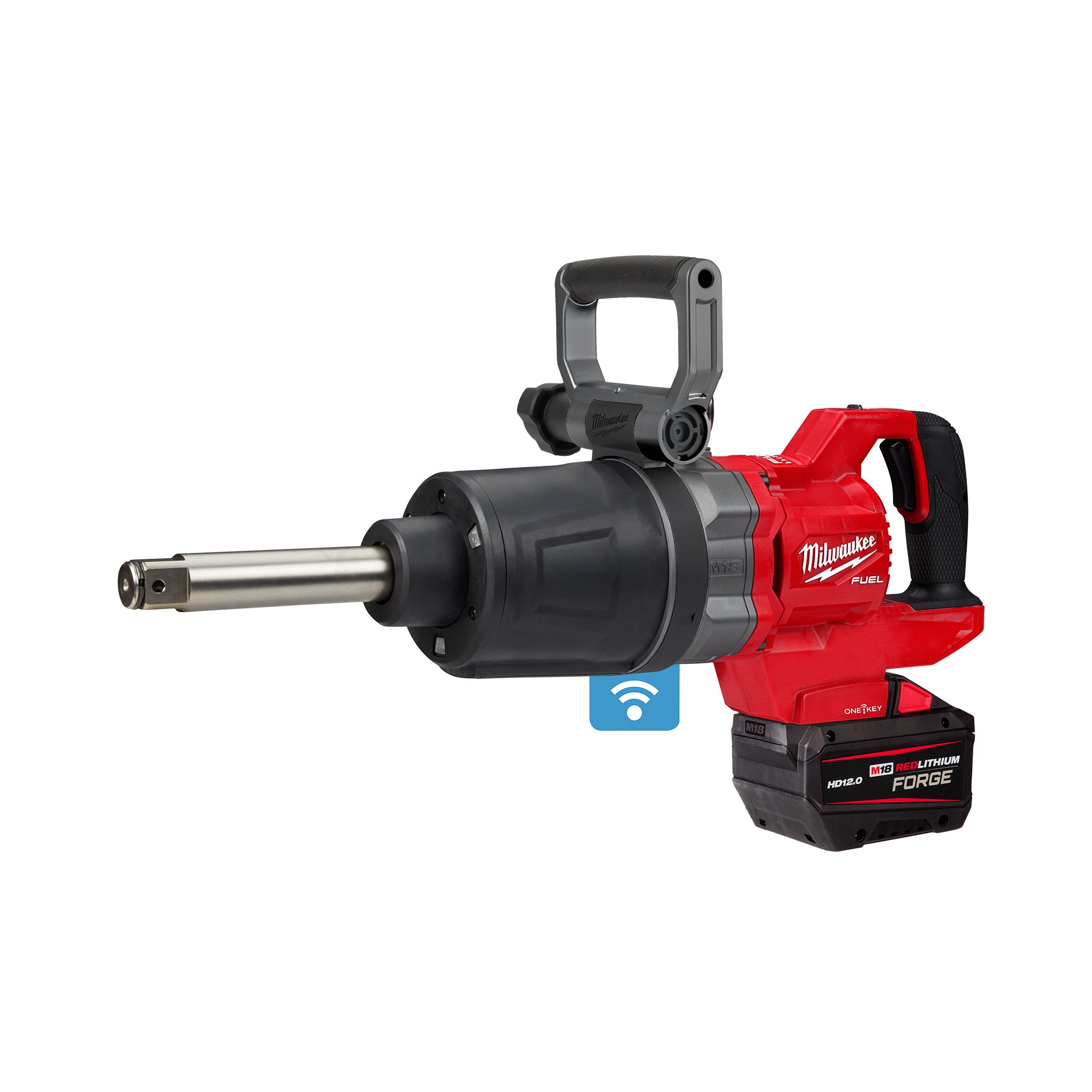 Milwaukee 2869-22HD - M18 FUEL 18V Li-Ion Cordless 1 in. Impact Wrench Extended Reach D-Handle Kit w/(2) 12.0 Ah Batteries