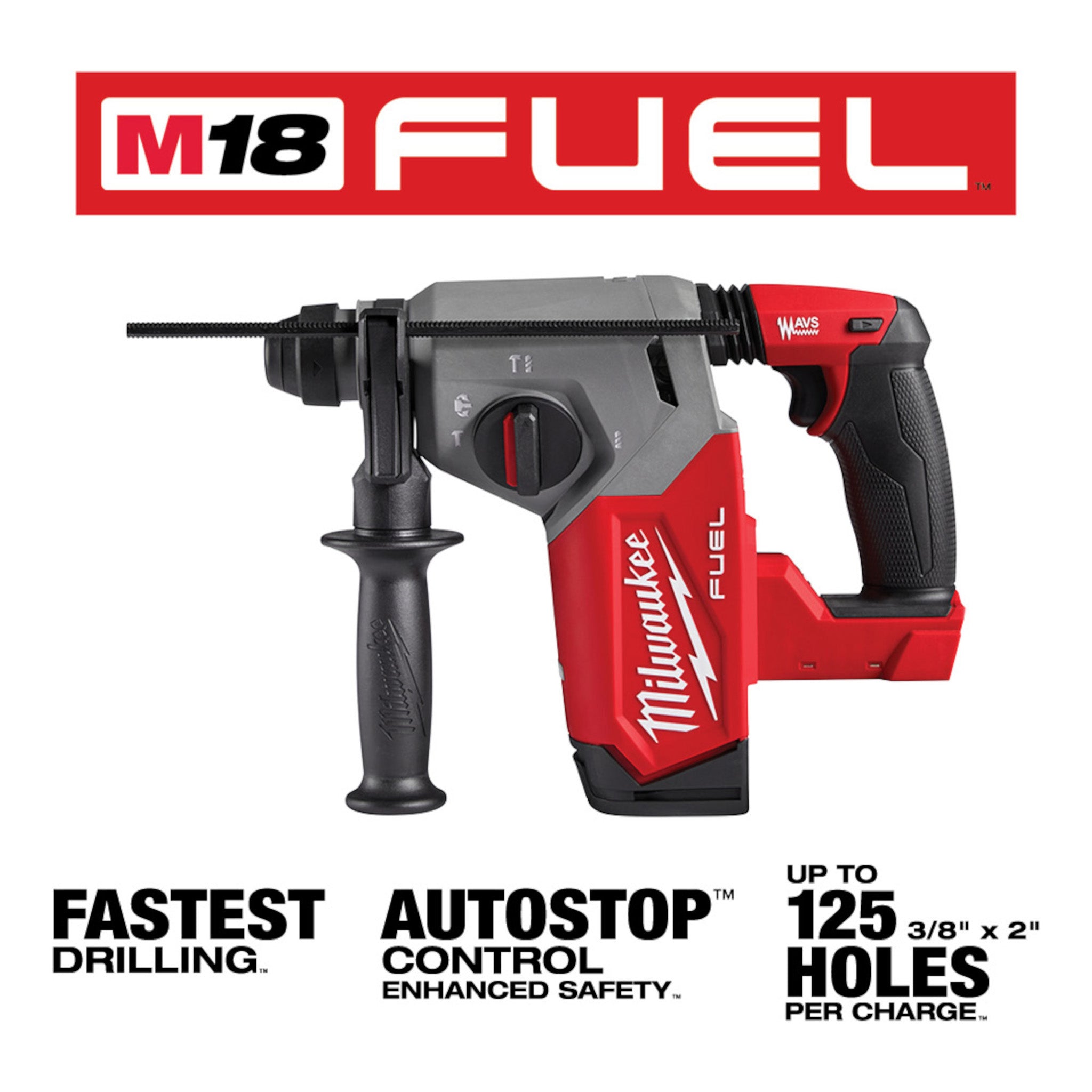 Milwaukee 2912-20 - M18 FUEL 1" SDS-Plus Rotary Hammer (Tool Only)