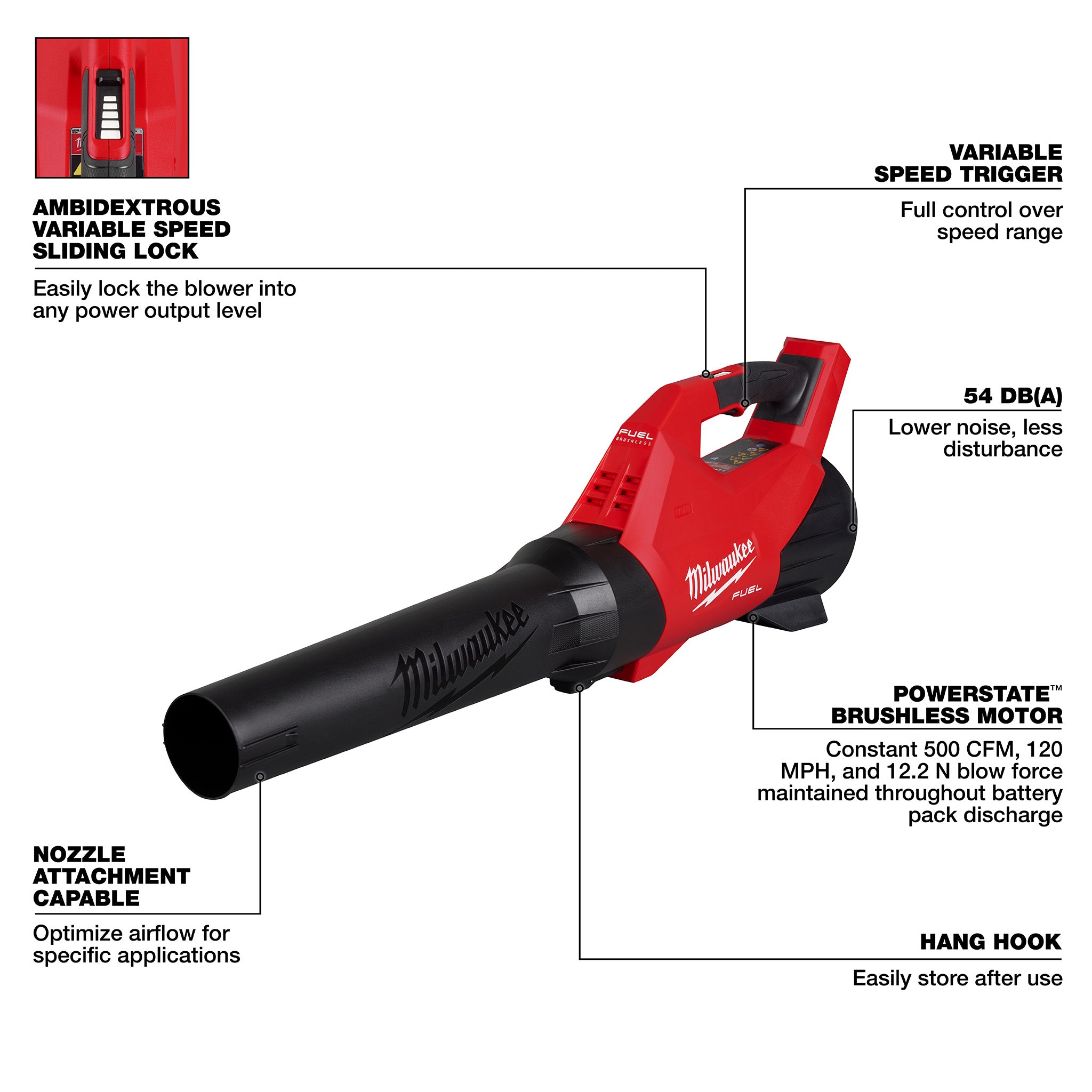 Milwaukee 3017-20 - M18 FUEL 120 MPH 500 CFM 18V Lithium-Ion Brushless Cordless Handheld Blower (Tool-Only)