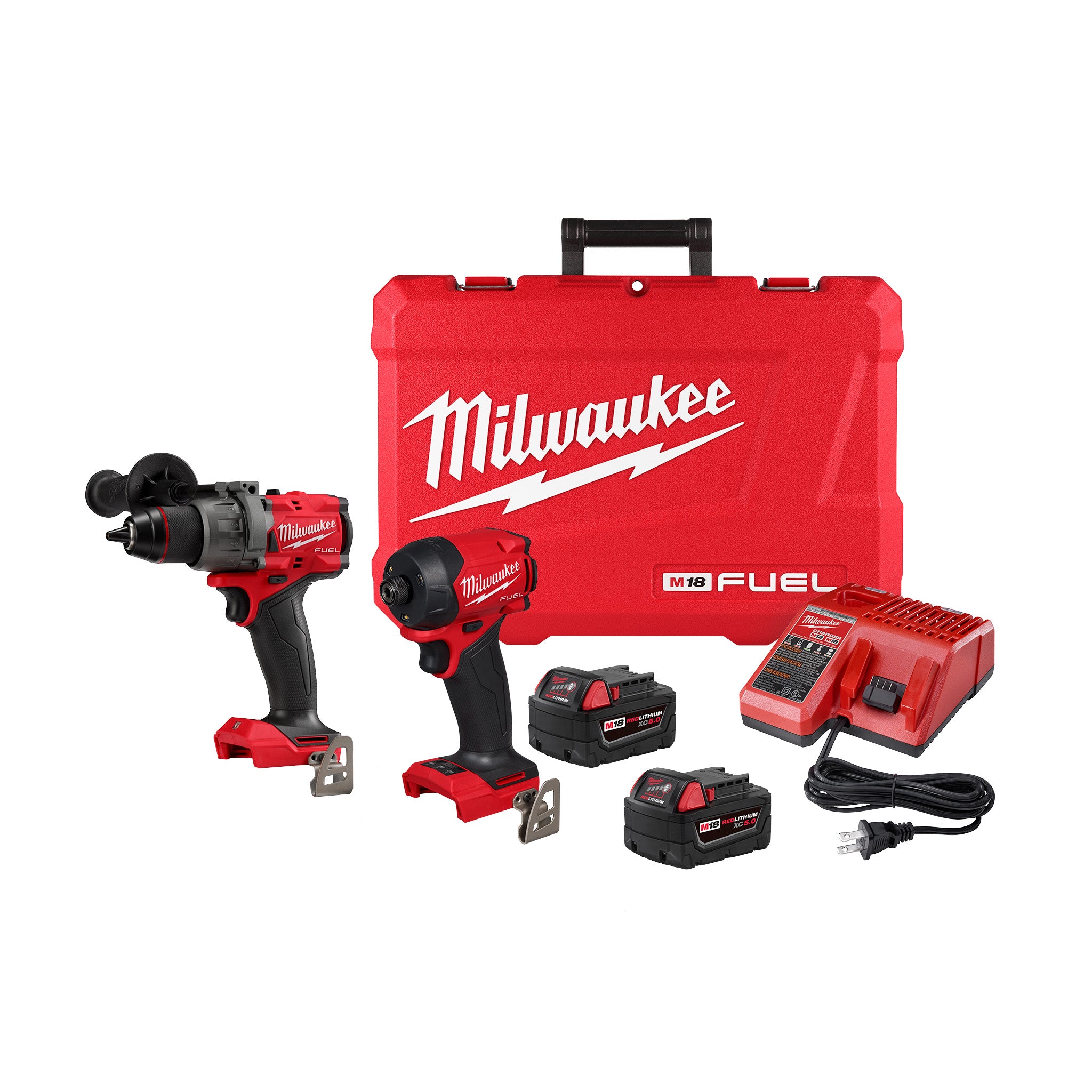 Milwaukee 3697-22 - M18 FUEL 18V Li-Ion Brushless Next Generation Hammer Drill Impact Driver Kit w/ (2) 5.0ah Battery
