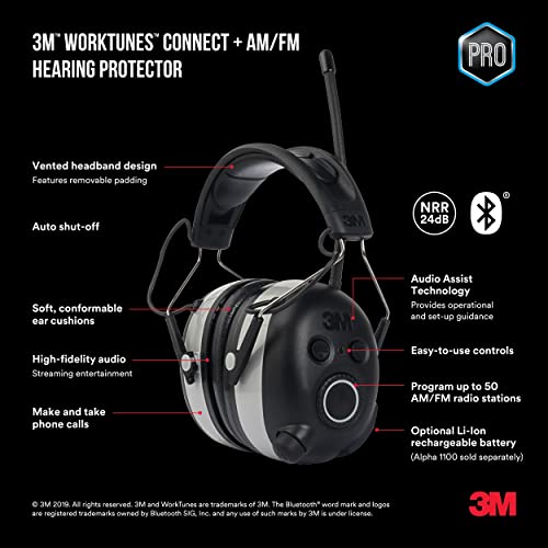 3M WorkTunes - Bluetooth Hearing Protection w/ AM/FM Radio