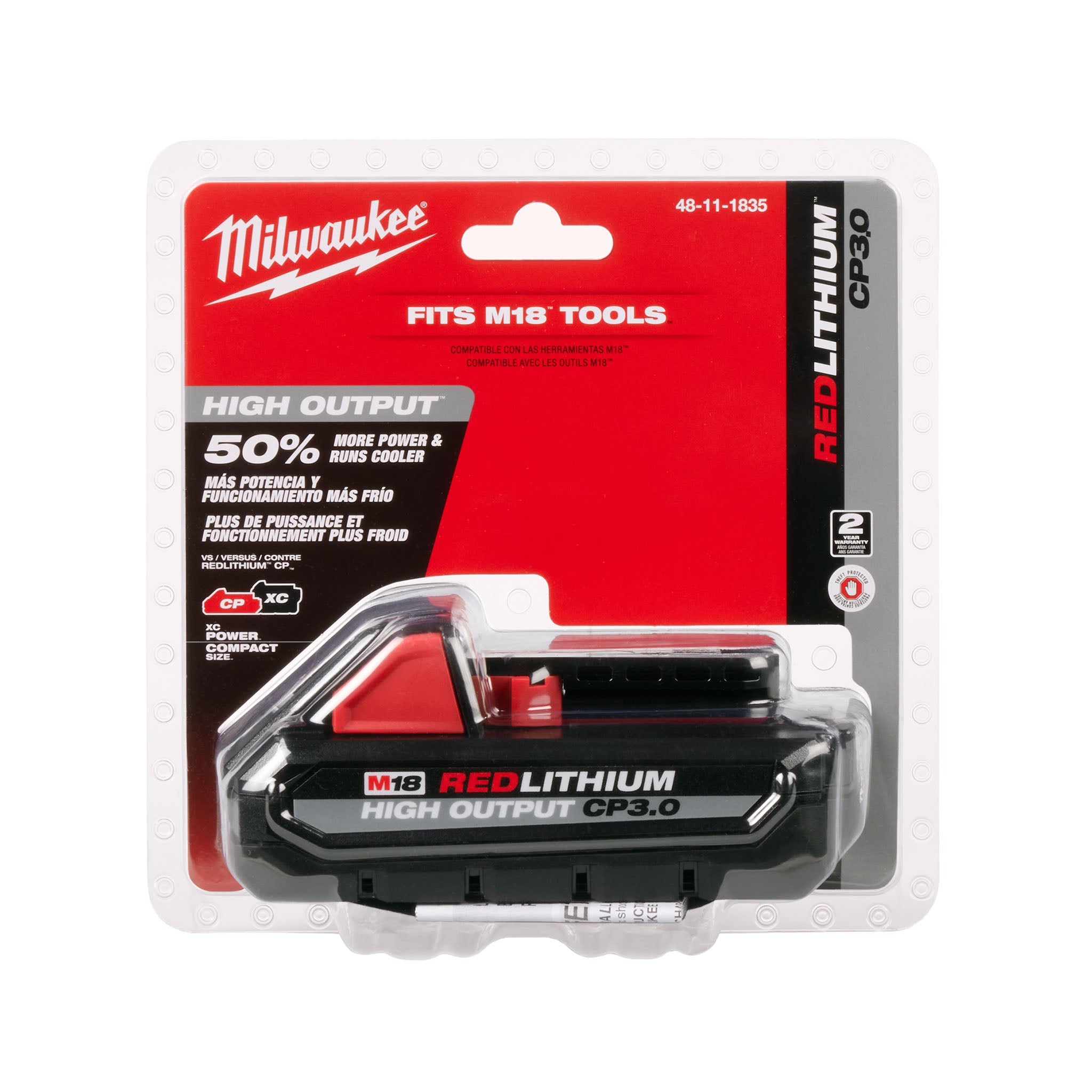 Milwaukee 48-11-1835 - Bloc-batterie M18 REDLITHIUM HAUTE PUISSANCE CP3.0
