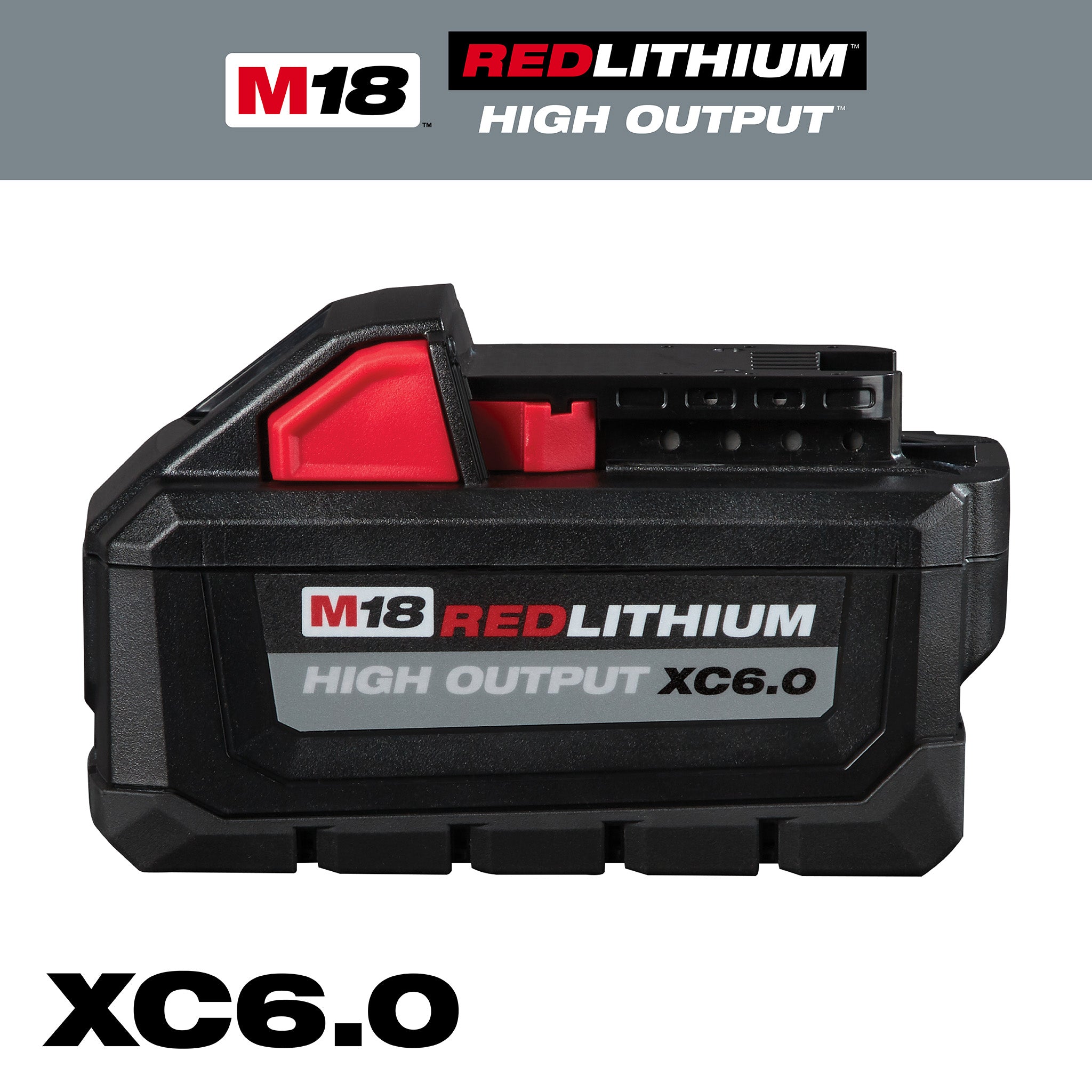 Milwaukee 48-11-1865 - 18V M18 Lithium-Ion Extended Capacity (XC) 6.0 Ah REDLITHIUM HIGH OUTPUT Battery