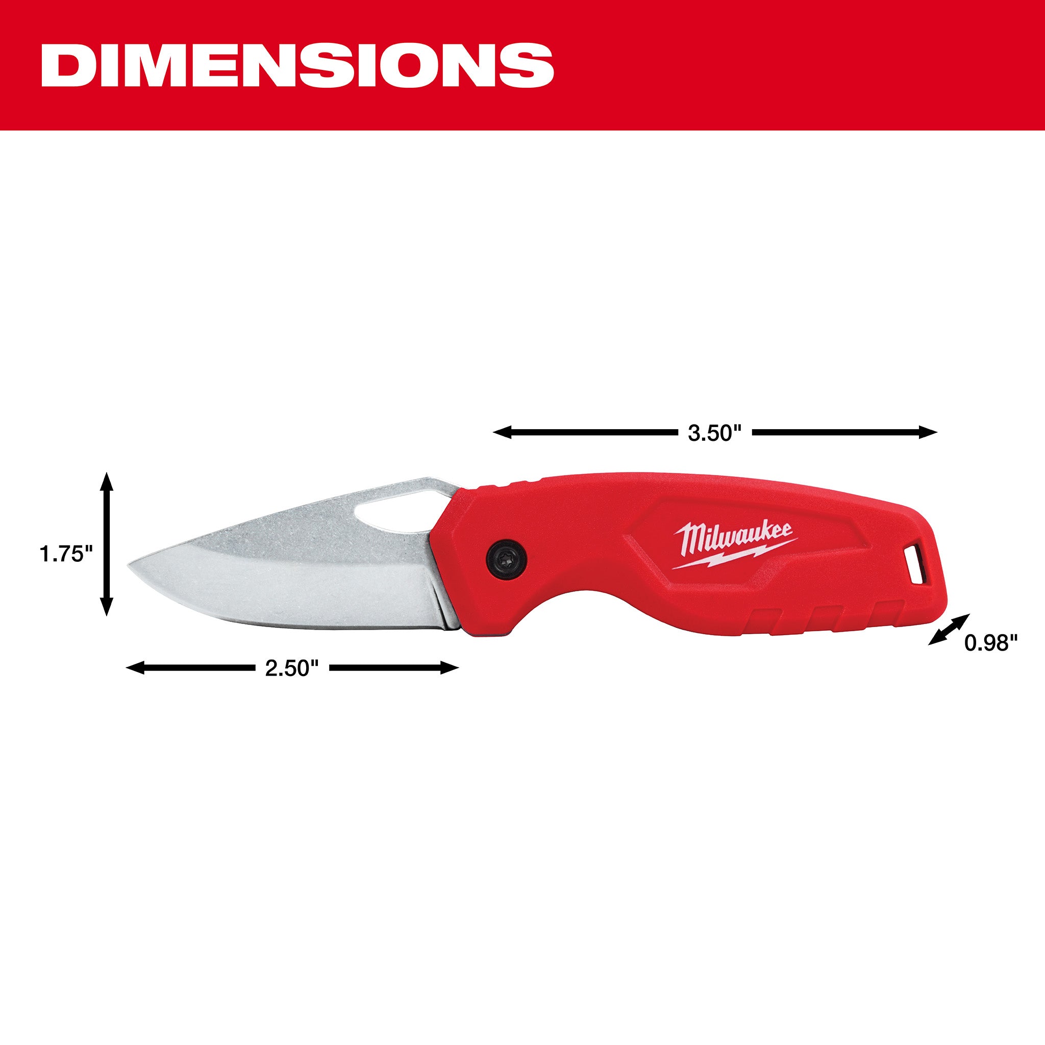 Milwaukee 48-22-1521 - Couteau pliant compact FASTBACK 2,5 pouces