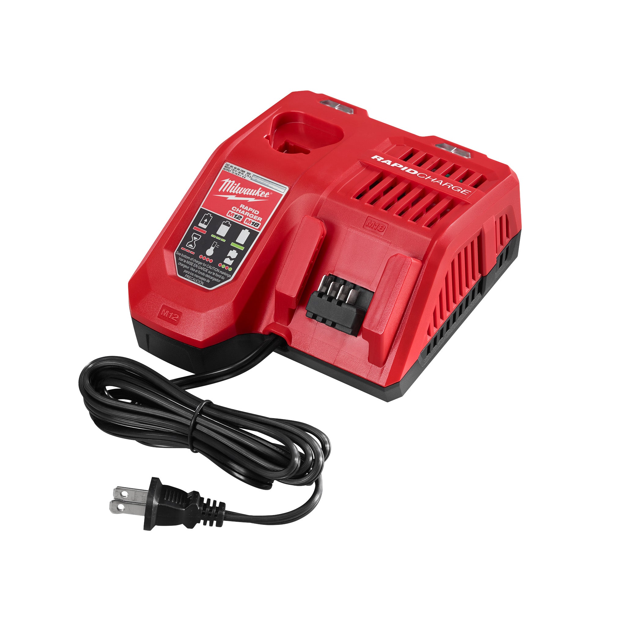 Milwaukee 48-59-1808 - 12V/18V M12/M18 Lithium-Ion Battery Multi-Voltage Rapid Charger