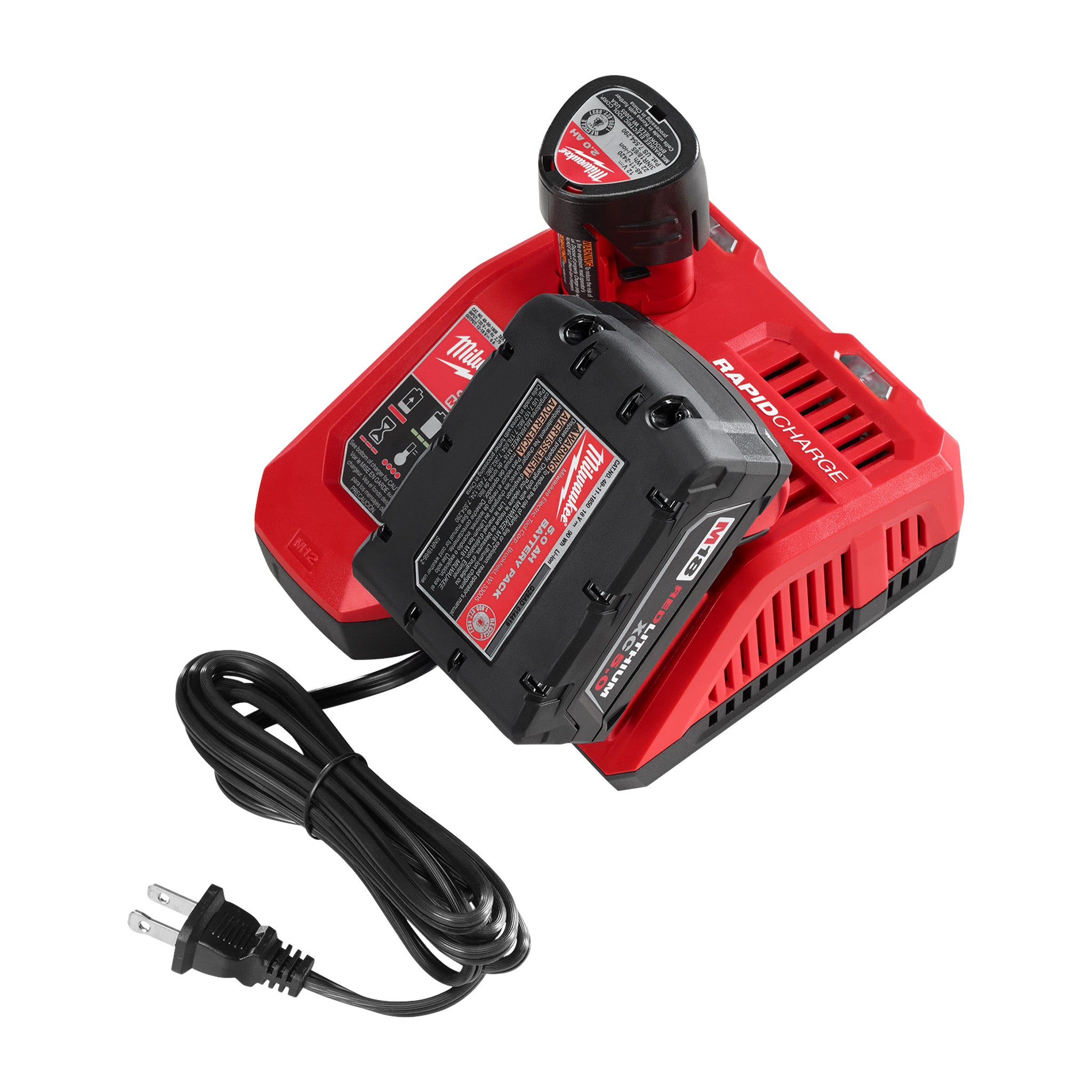 Milwaukee 48-59-1808 - Chargeur rapide multi-tension pour batteries lithium-ion M12/M18 12V/18V