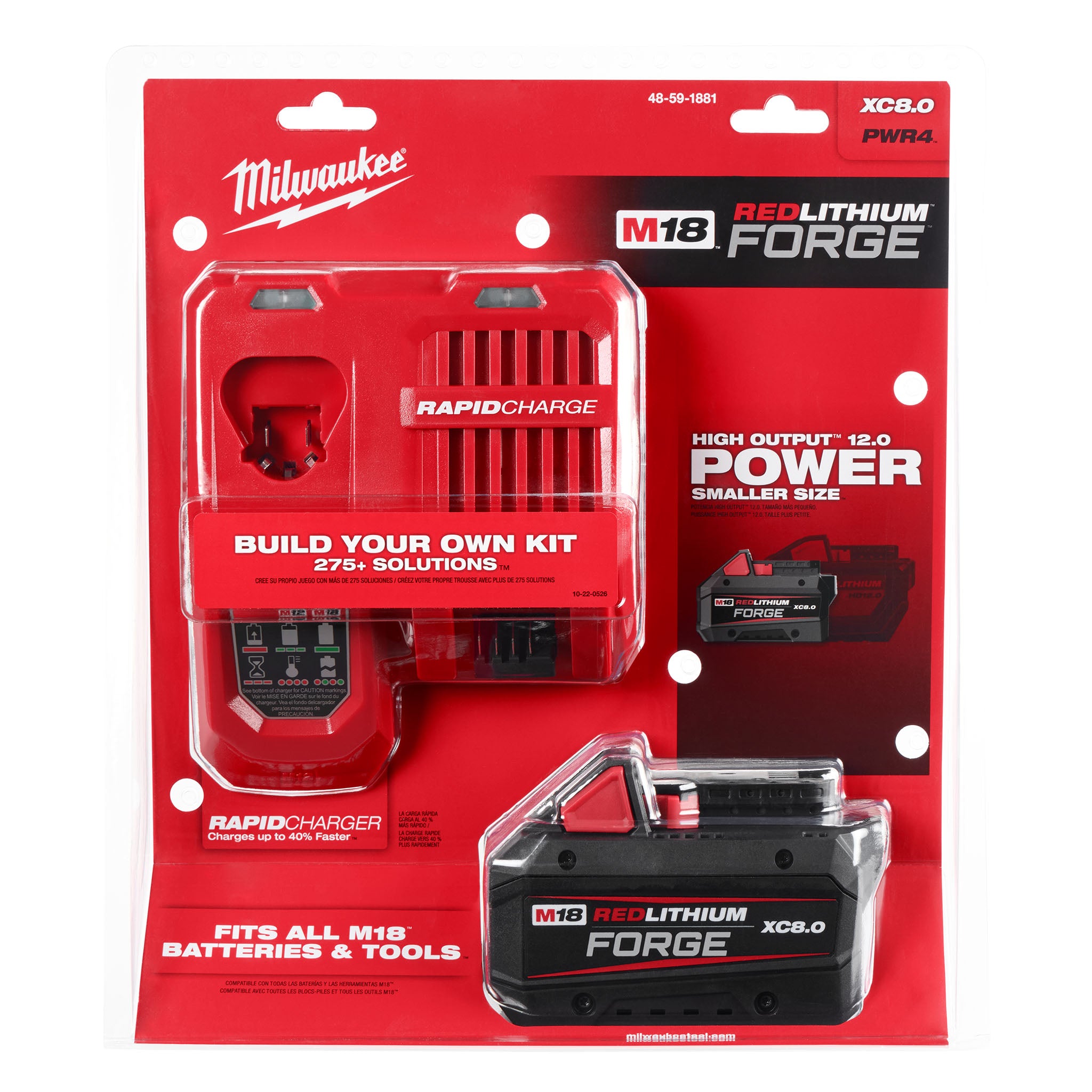 Milwaukee 48-59-1881 - M18 REDLITHIUM HIGH OUTPUT XC8.0 Starter Kit