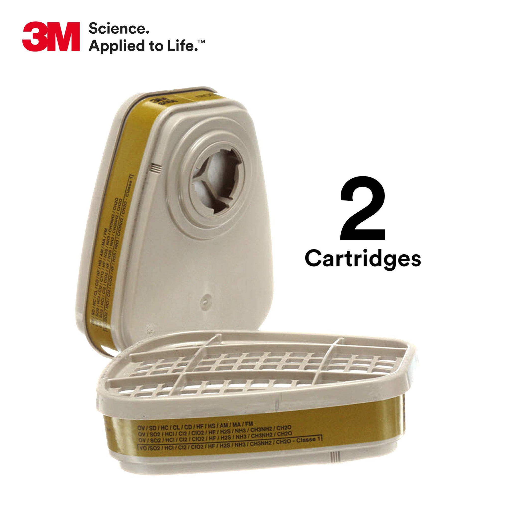 3M 6006 Multi-Gas/Vapour Cartridge, Pack of 2