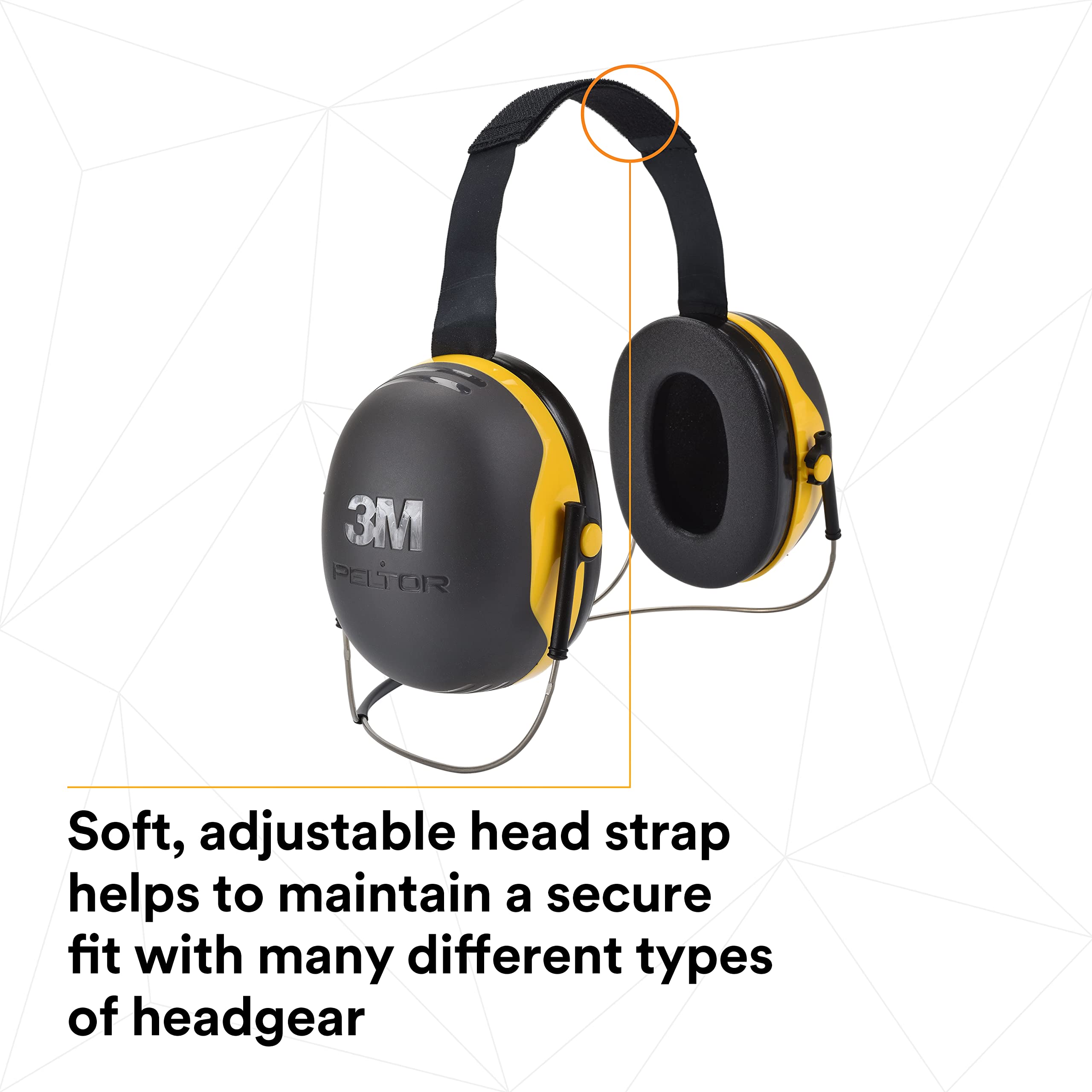 3M X2B - PELTOR X-Series Earmuffs, Behind-The-Head