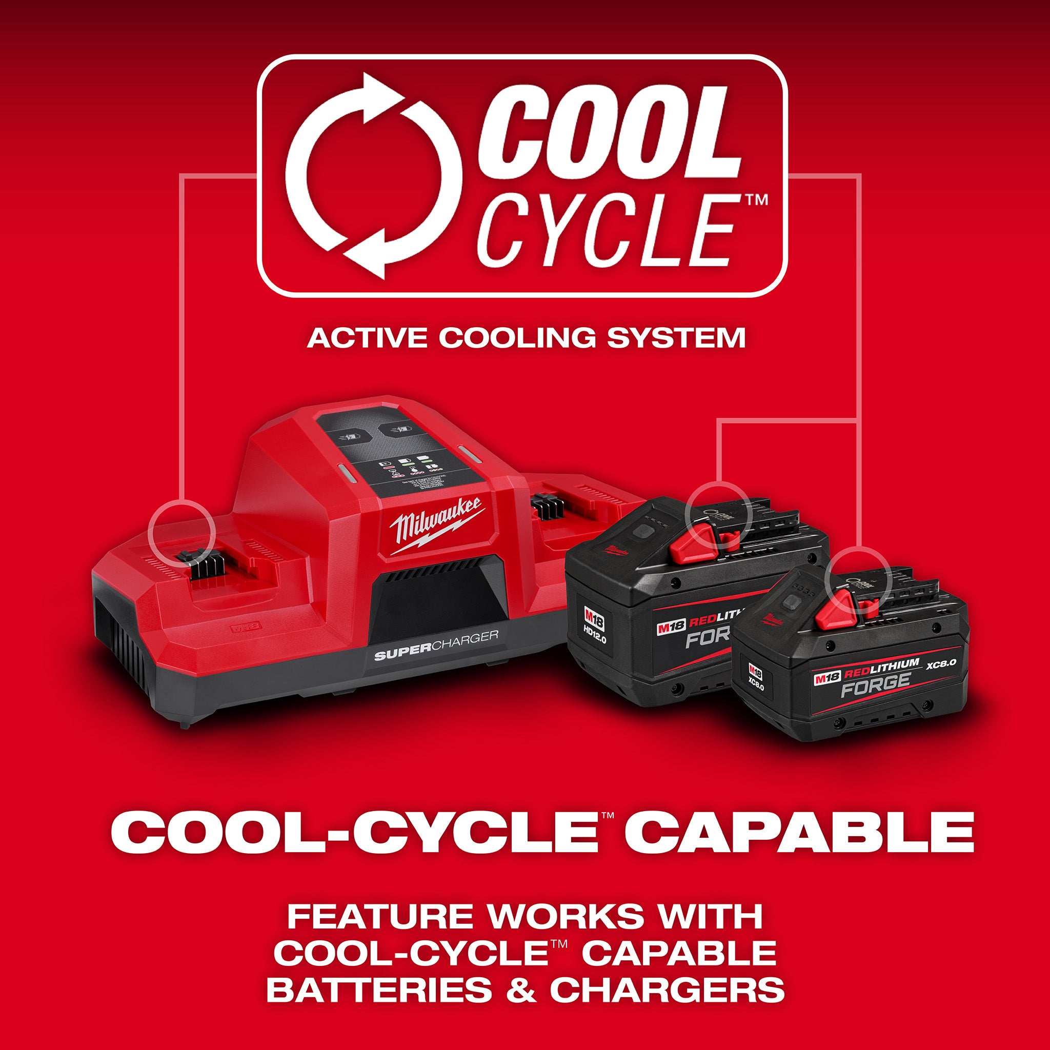 Milwaukee 48-11-1881 - 18V M18 Lithium-Ion Extended Capacity (XC) 8.0 Ah REDLITHIUM FORGE Battery