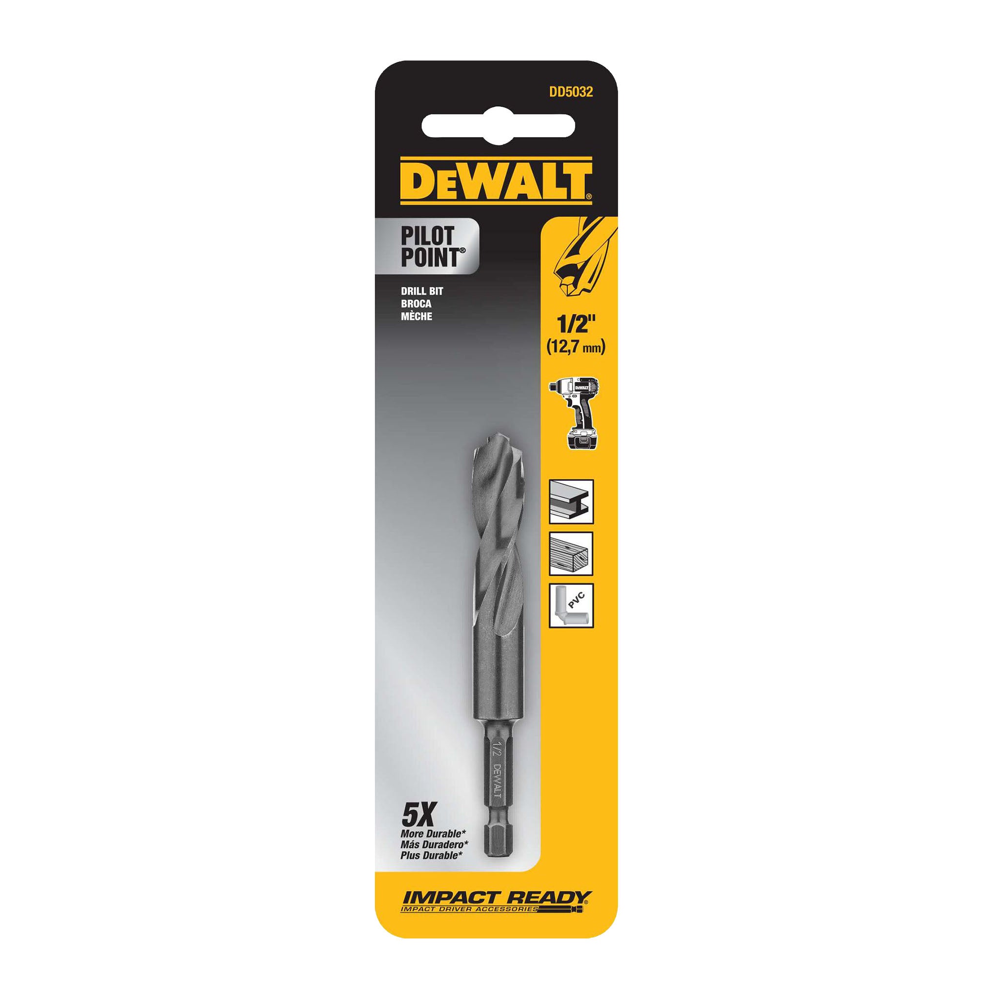 DEWALT DD5032 - 1/2" Impact-Ready Drill Bit