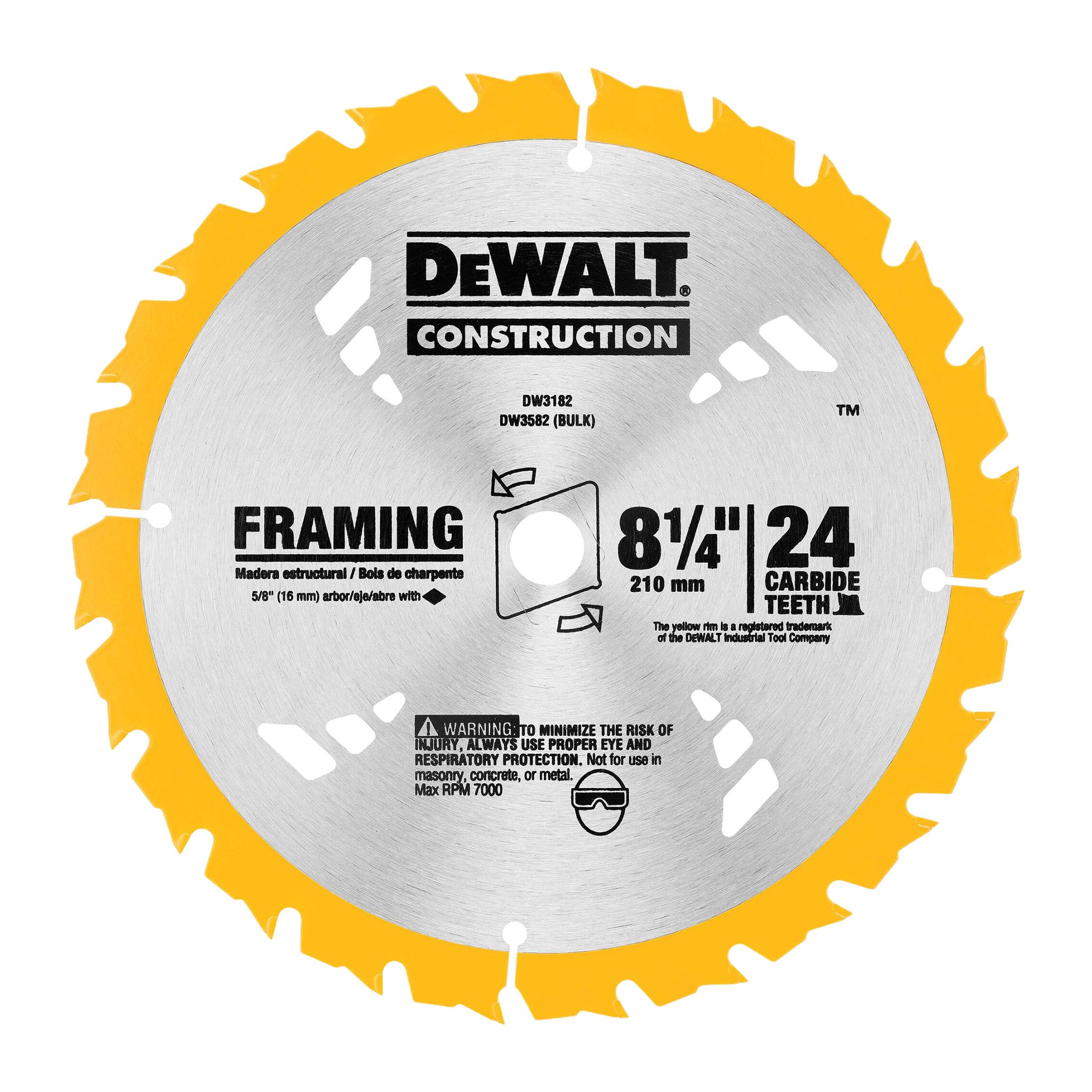 DEWALT DW3182 - 8-1/4" ATB Circular Saw Blade, 24-Tooth