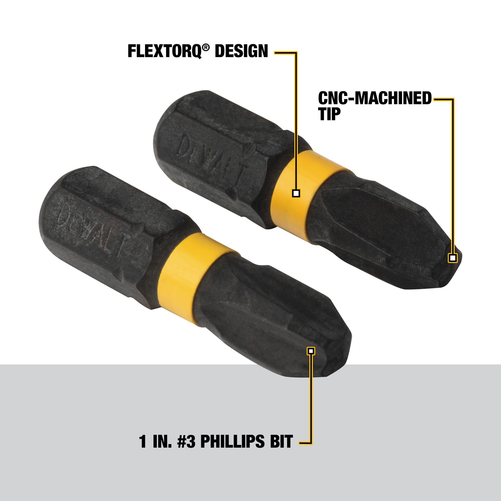 DEWALT DWA1PH3IR2 Impact Ready - Phillips #3 Impact Bit (2-Pack)