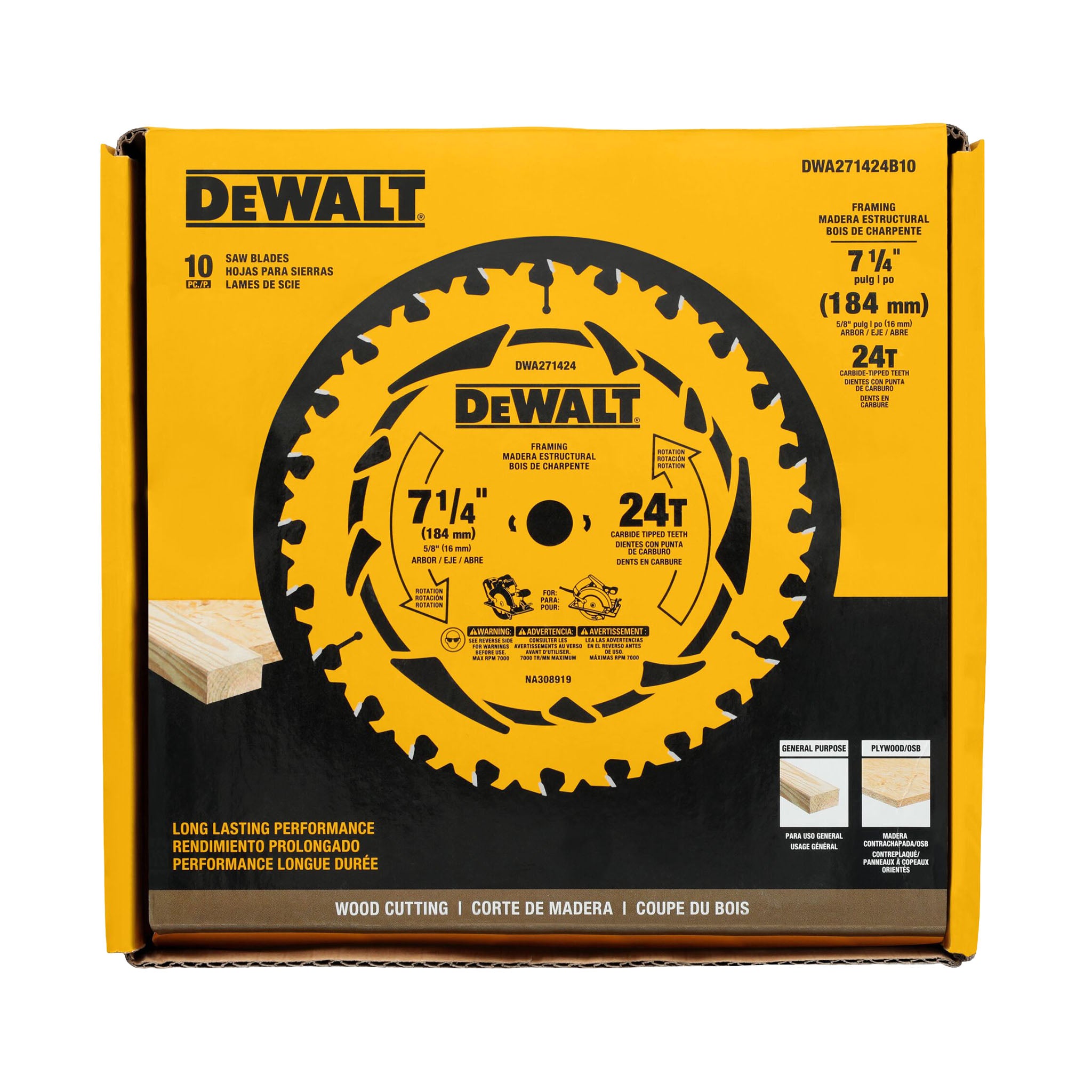DEWALT DWA271424 - 7-1/4" 24-Tooth Circular Saw Blade