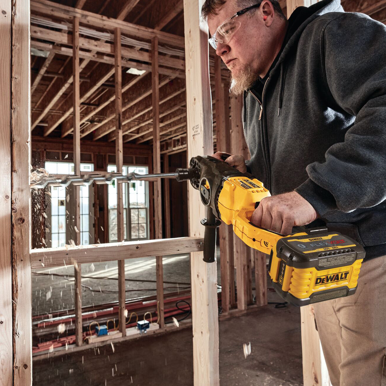 DEWALT DCD471B - Perceuse sans fil sans balai au lithium-ion 60 V MAX FLEXVOLT à changement rapide pour montants et solives avec système E-Clutch (outil seulement)