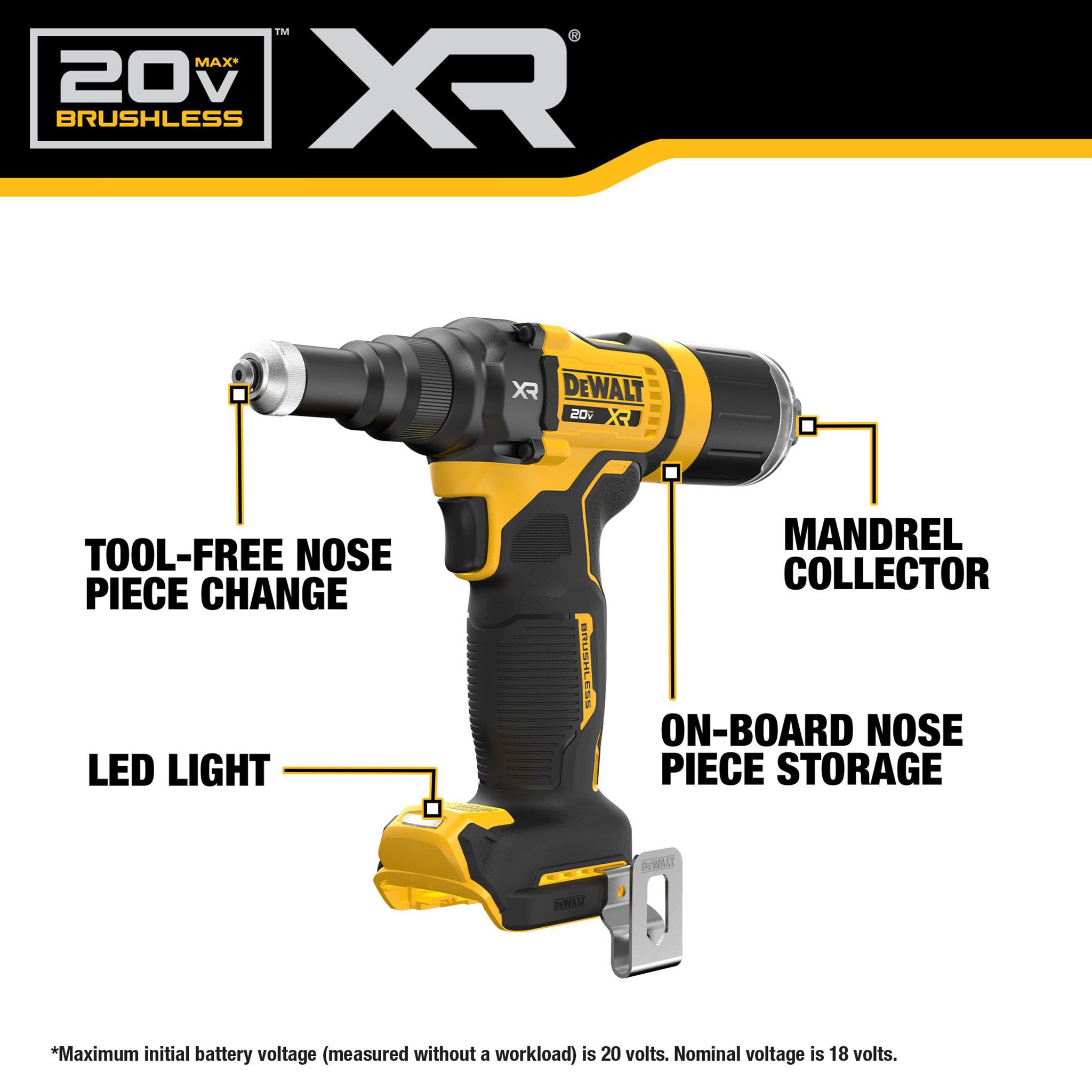 DEWALT DCF403B - 20V MAX XR Brushless Cordless 3/16 in. Rivet Tool (Tool Only)