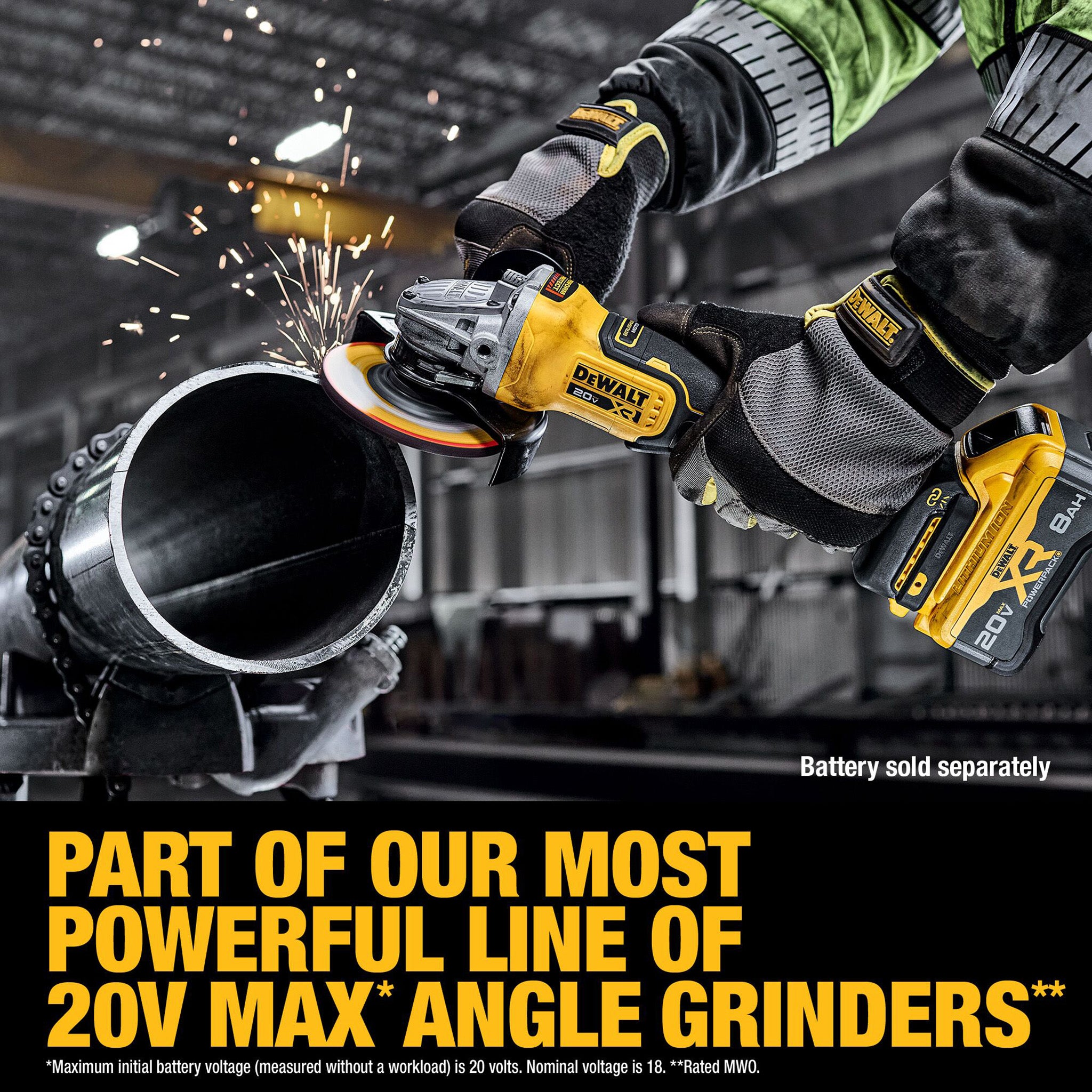 DEWALT DCG410VSB - 20V MAX XR Cordless Brushless 4-1/2 to 5 in. Die Paddle Switch Grinder, Variable Speed (Tool Only)
