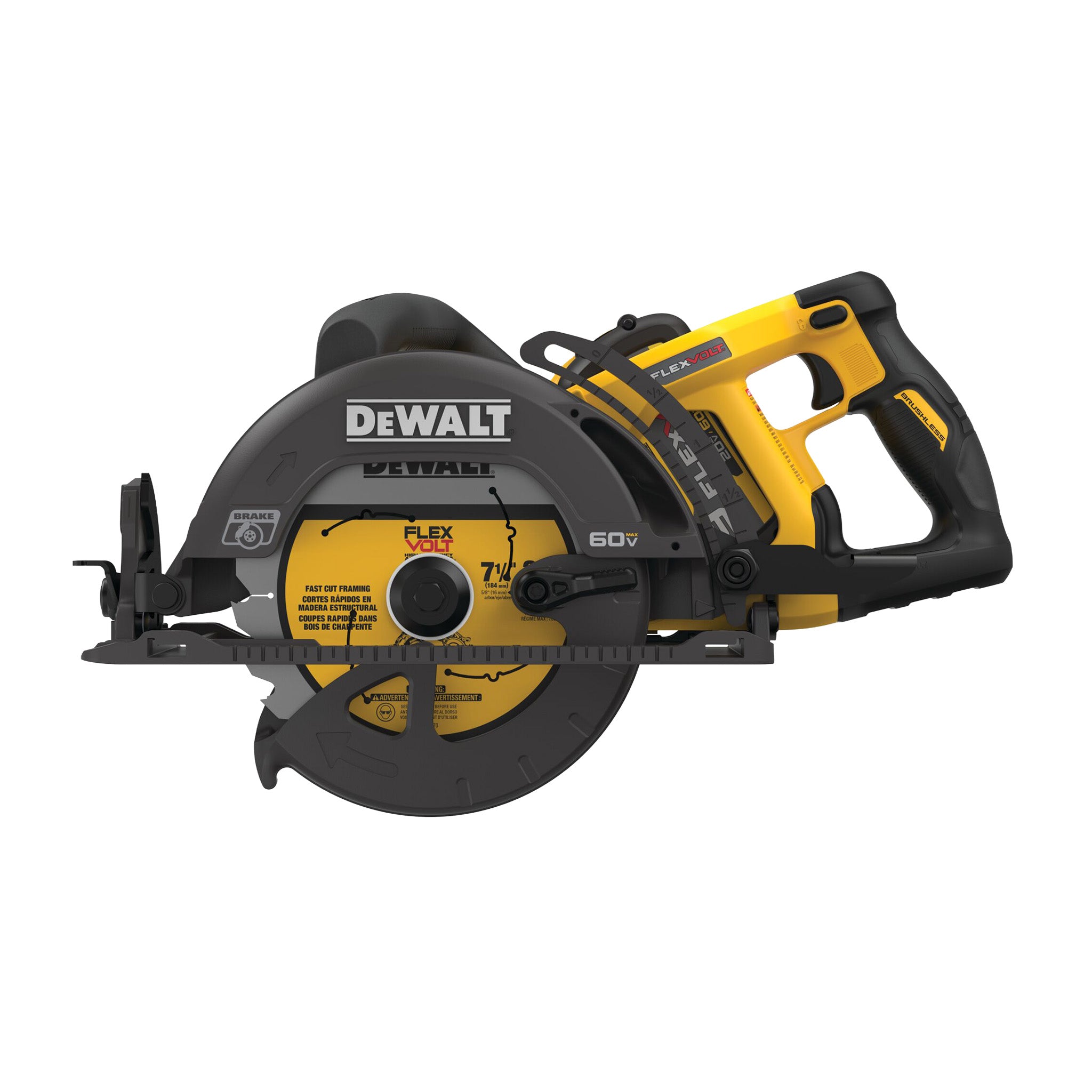 DEWALT DCS577X1 - 60V MAX FLEXVOLT Cordless Brushless 7-1/4in Wormdrive Style Circular Saw Kit with 9.0 AH Battery
