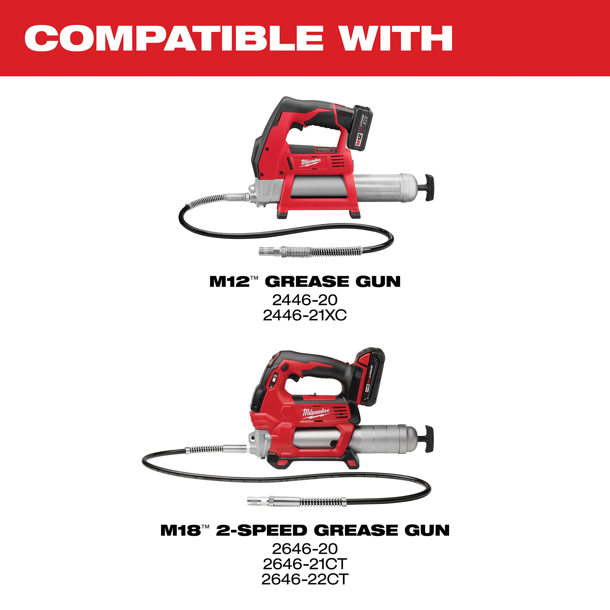 Milwaukee 2646-20 - Pistolet à graisse sans fil M18 18 V Li-Ion 2 vitesses (outil seul)