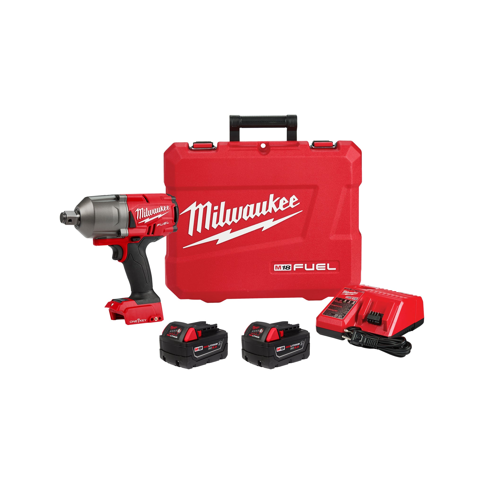 Milwaukee 2864-22R - M18 FUEL ONE-KEY 18V High-Torque Impact Wrench 3/4" w/ Friction Ring, Batteries & Charger (Kit)