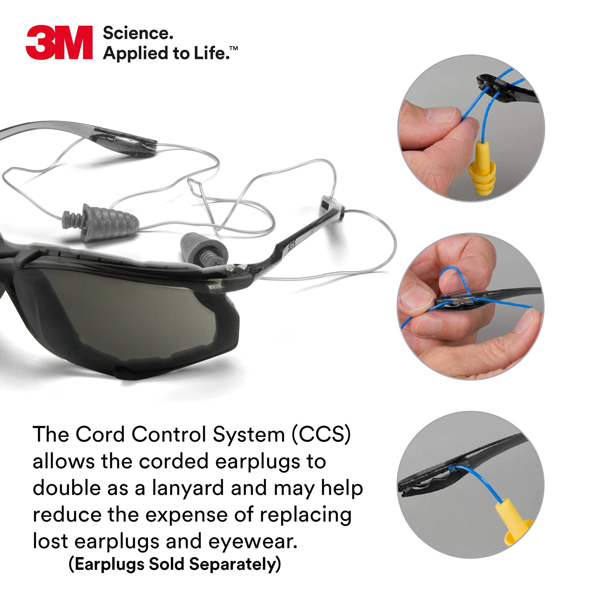 3M Virtua 11873 CCS - Safety Glasses, Anti-Fog Gray Lens, Foam Gasket