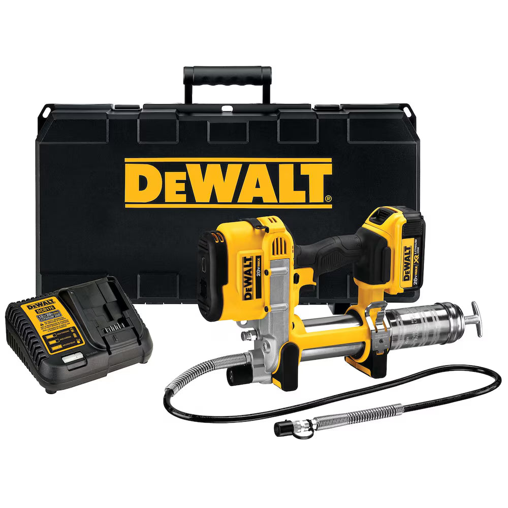 DEWALT DCGG571M1 - 20V MAX Lithium-Ion Cordless Grease Gun Kit with 4Ah Battery, Charger and Case