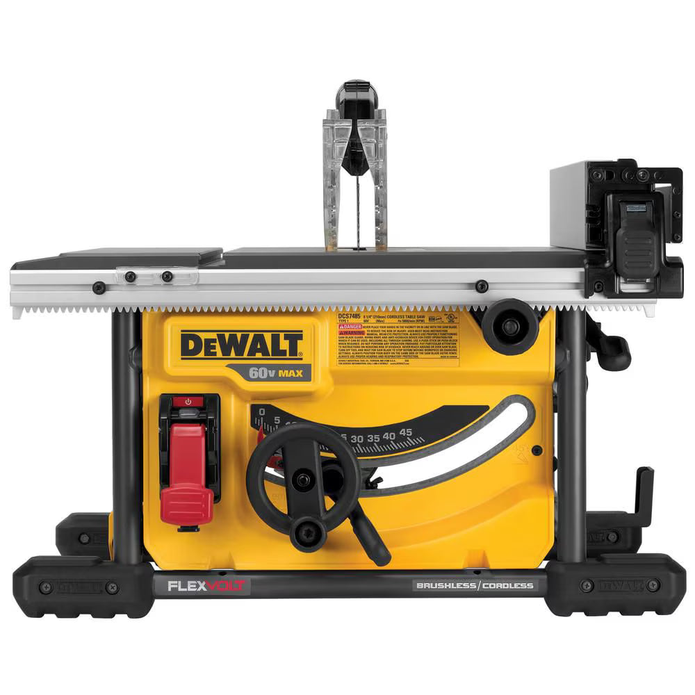 DEWALT DCS7485T1 - Scie de table sans fil sans balai au lithium-ion FLEXVOLT 60 V MAX de 8-1/4 po avec batterie 6 Ah et chargeur