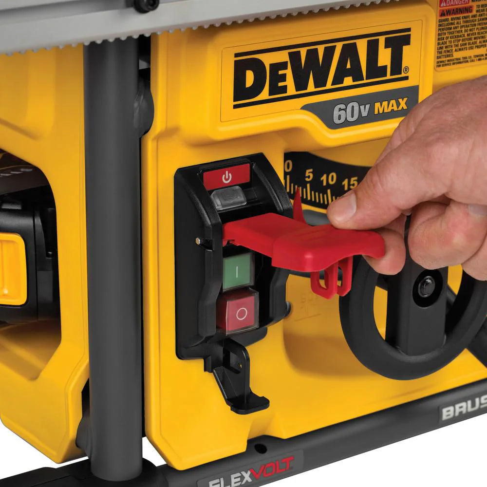 DEWALT DCS7485T1 - Scie de table sans fil sans balai au lithium-ion FLEXVOLT 60 V MAX de 8-1/4 po avec batterie 6 Ah et chargeur