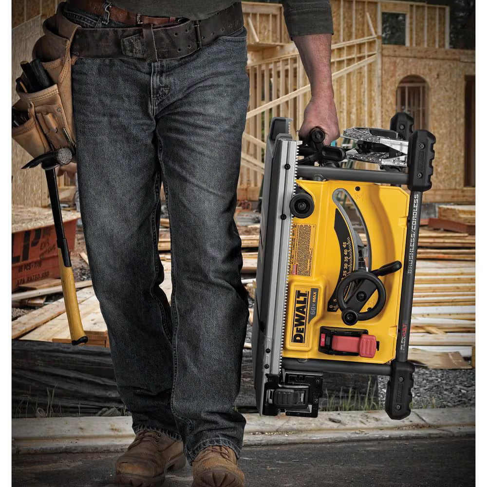 DEWALT DCS7485T1 - Scie de table sans fil sans balai au lithium-ion FLEXVOLT 60 V MAX de 8-1/4 po avec batterie 6 Ah et chargeur