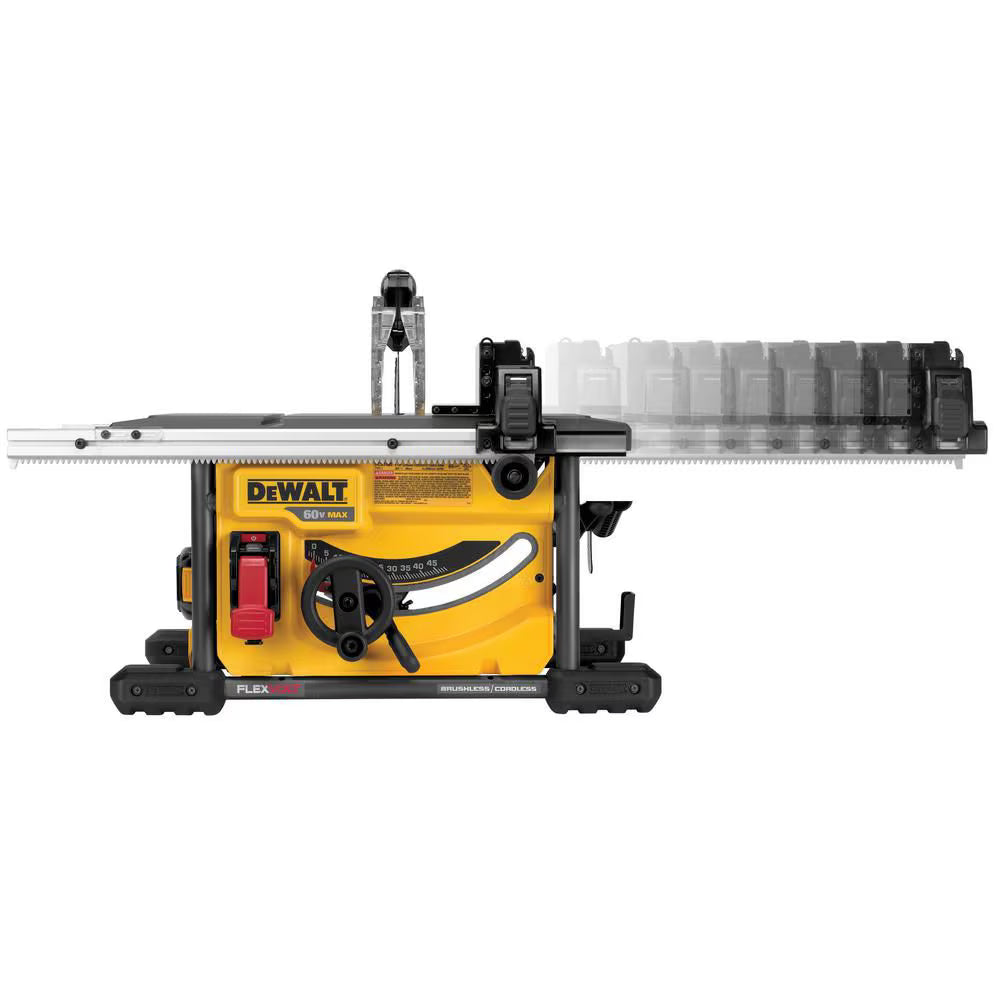 DEWALT DCS7485T1 - Scie de table sans fil sans balai au lithium-ion FLEXVOLT 60 V MAX de 8-1/4 po avec batterie 6 Ah et chargeur