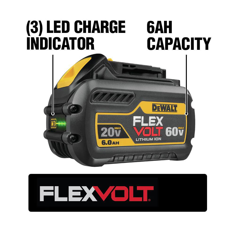 DEWALT DCS7485T1 - Scie de table sans fil sans balai au lithium-ion FLEXVOLT 60 V MAX de 8-1/4 po avec batterie 6 Ah et chargeur
