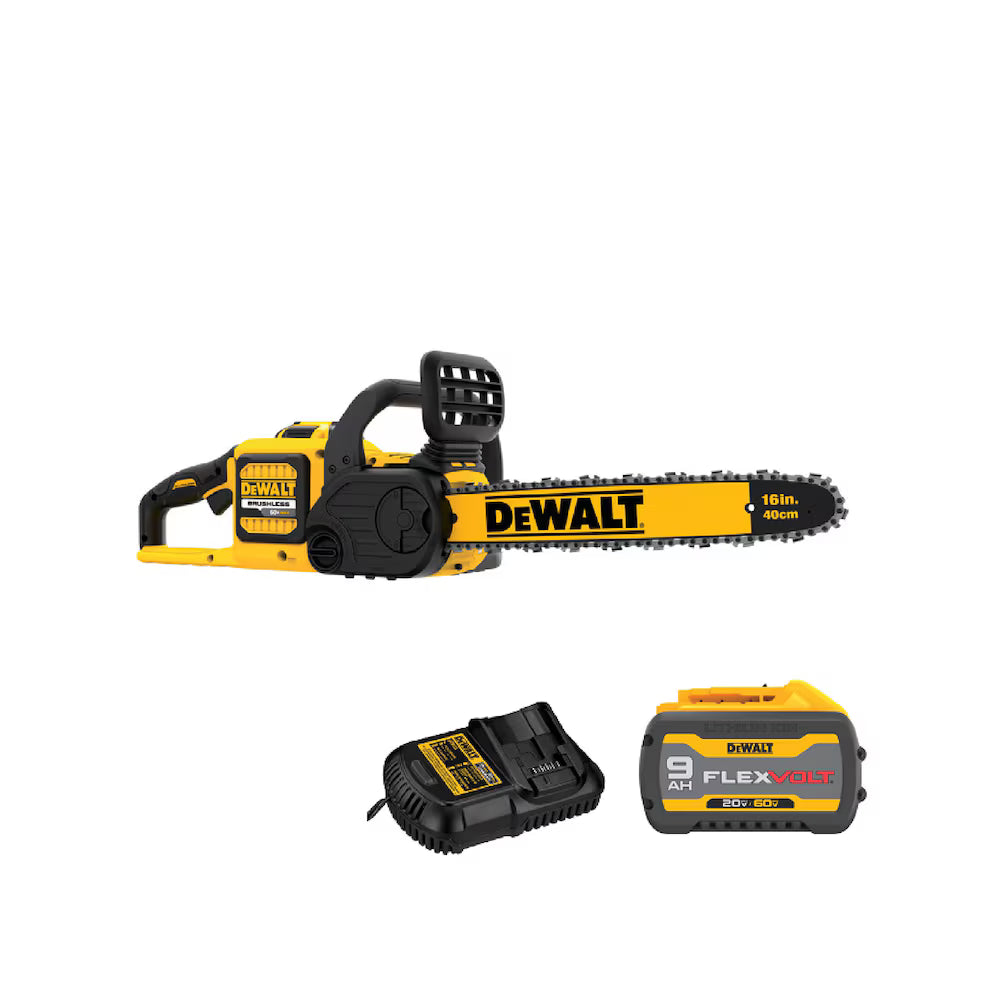 DEWALT DCCS670X1 – Trousse de tronçonneuse sans fil sans balai au lithium-ion 60 V MAX FLEXVOLT de 40,6 cm avec batterie de 9 Ah et chargeur