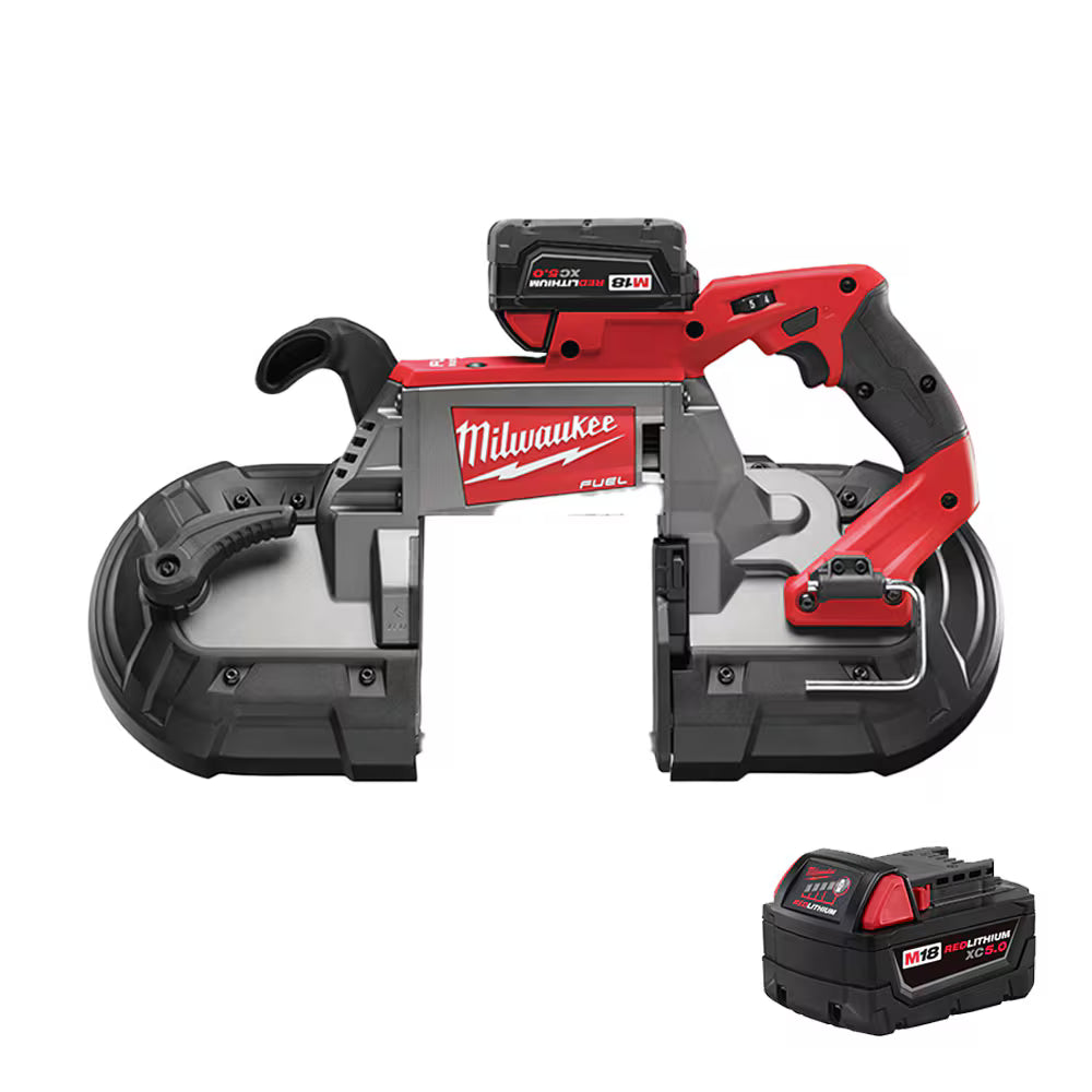 Milwaukee 2729-22 - M18 FUEL 18-Volt Lithium-Ion Brushless Cordless Deep Cut Band Saw with (2) 5.0Ah Batteries & Charger